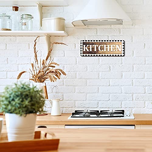 Jetec Buffalo Plaid Wall Signs - Rustic Farmhouse Decor for Kitchen, Pantry & Living Room