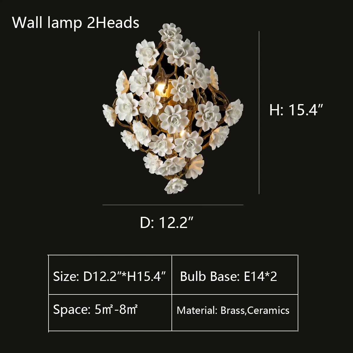 Brass and Ceramic Flower Art Chandelier - Modern Luxury Lighting Fixture for Living Room & Dining Room | Perfect for Home Decor, Wedding Venues, and Luxury Hotels