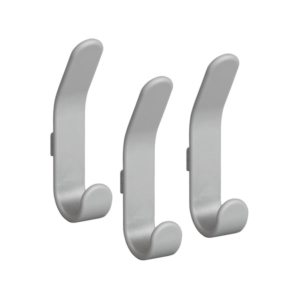 Durable Double Hooks Pack of 3 - Heavy Duty Metal Hooks for Hanging Coats, Hats & Bags - Perfect for Home, Office & Garage Organization