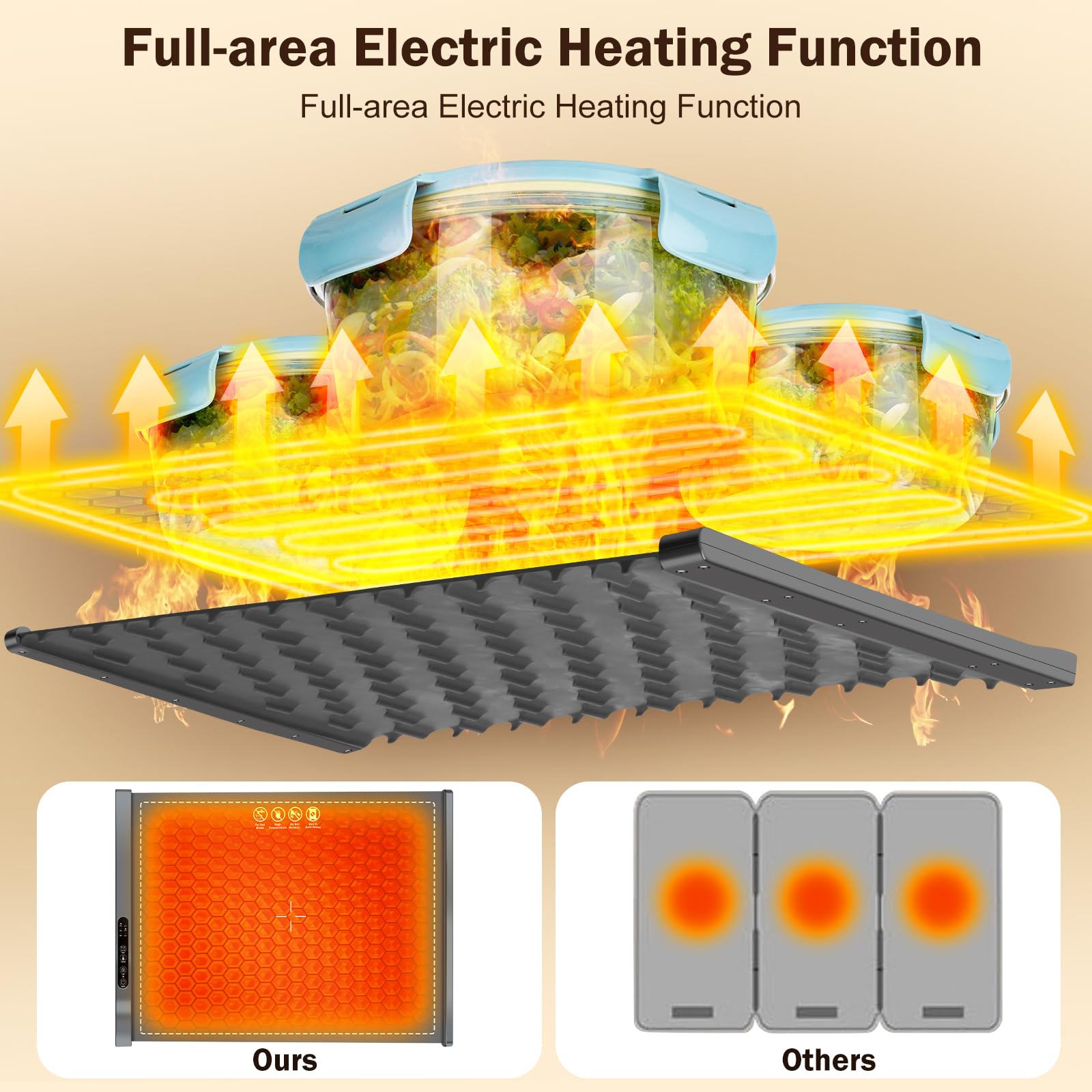 Electric Food Warming Mat - Portable Buffet Warmer Tray with Adjustable Temperature & Timer, Foldable Design for Indoor, Outdoor & Party Use - Perfect for Home, Camping & Events