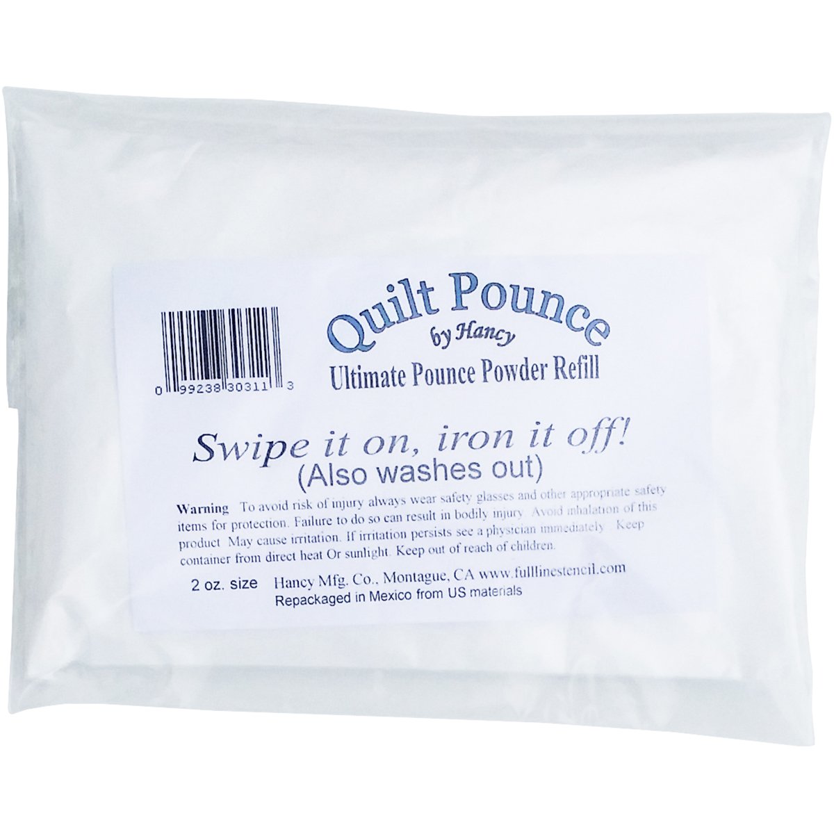 Hancy White Ultimate Quilt Pounce Chalk Refill - 2 oz Pack for Quilting, Sewing & Fabric Marking | Perfect for DIY Crafts, Dressmaking & Tailoring Projects