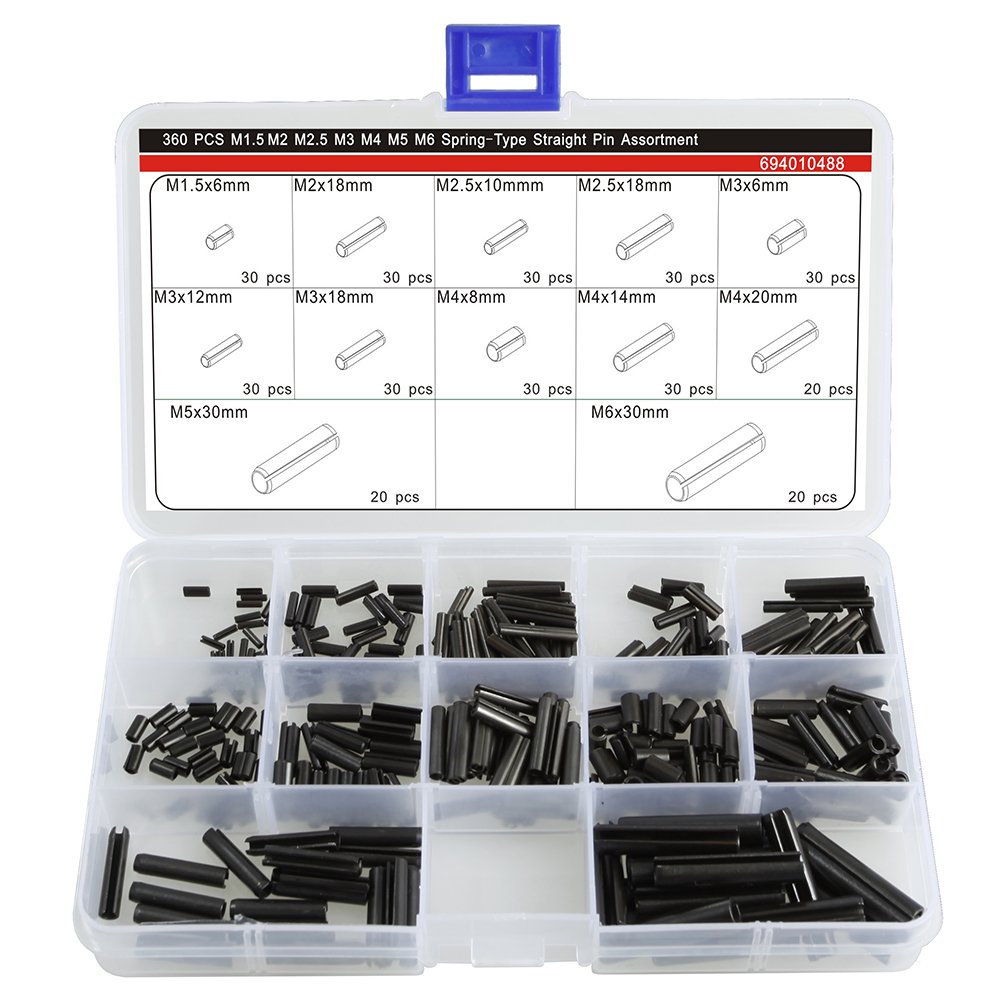 330-Piece Spring Pins Assortment Set - Straight & Roll Pins for DIY & Repairs