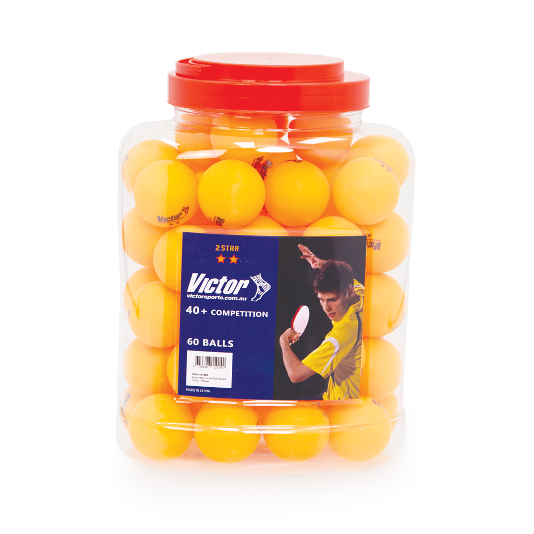 Victor Table Tennis Balls - 60-Pack Premium Competition Ping Pong Balls | Perfect for Tournaments, Training & Home Recreation