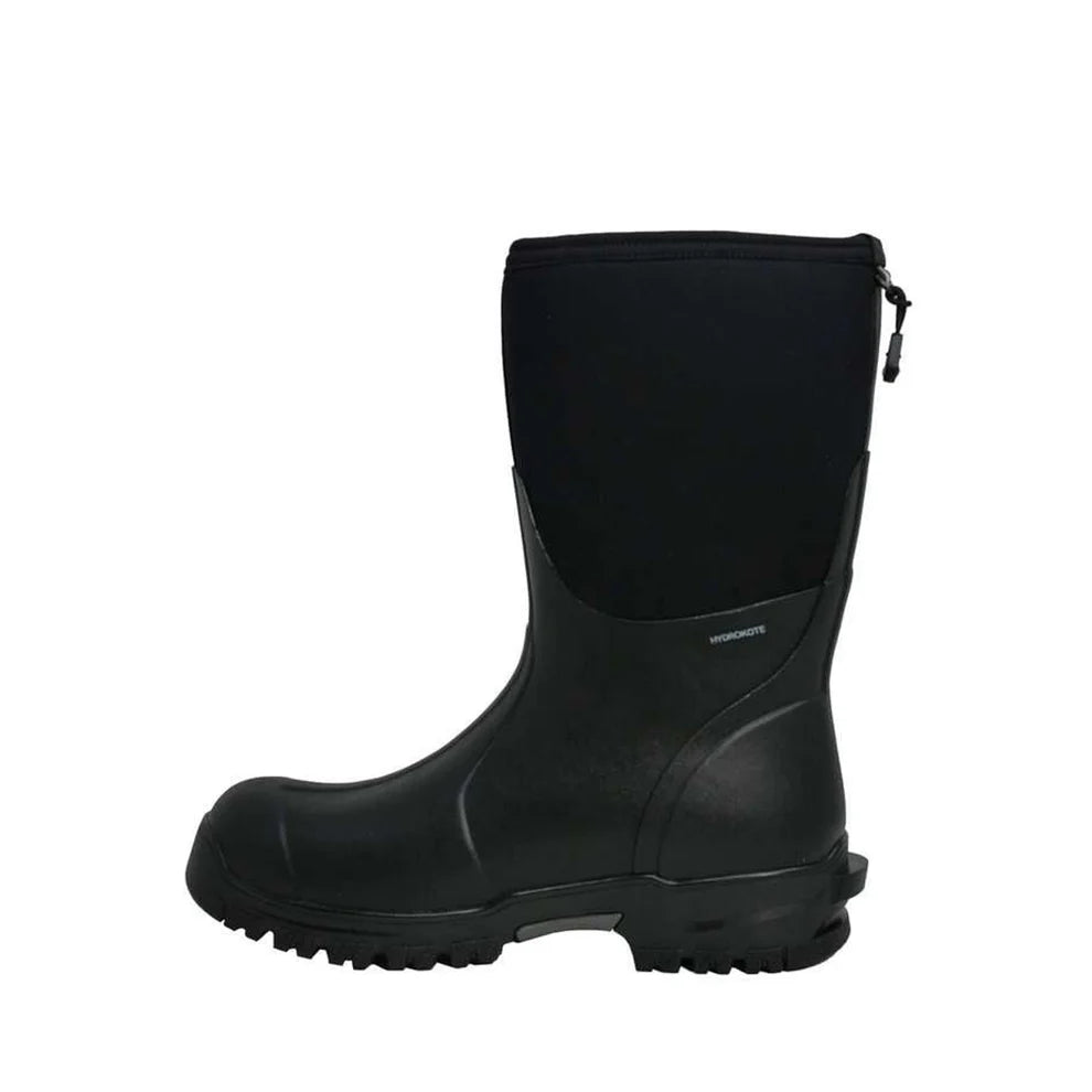 DRYSHOD Men's Mudcat Mid Waterproof Work Boots - Black/Orange (MDC MM BK) - Heavy Duty Slip-Resistant Hiking & Construction Shoes for Outdoor Work & Hunting