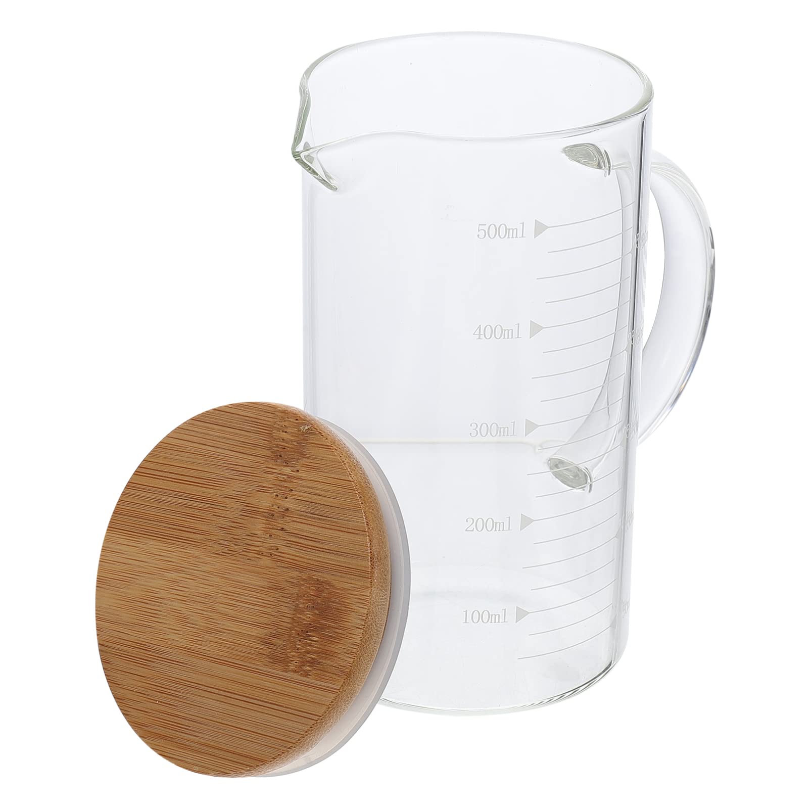 1 Set Glass Graduated Measuring Cup - 16oz/500ml Kitchen Baking Scale Cup with Spout & Handle, Perfect for Measuring Liquids, Milk, Coffee, Baking Ingredients | Ideal for Home Kitchen, Coffee Shop & Bakery Use
