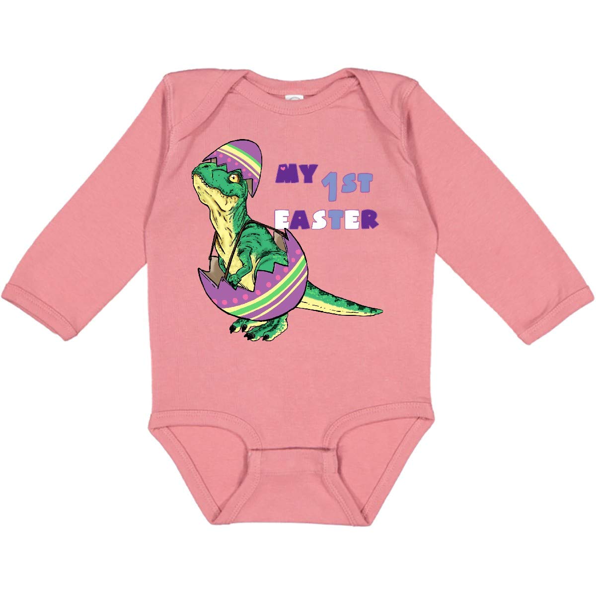 My 1st Easter Baby Dinosaur Outfit - Cute T-Rex Egg Print Long Sleeve Romper for Infants | Perfect for Easter Photos, Holiday Celebrations & Baby's First Easter