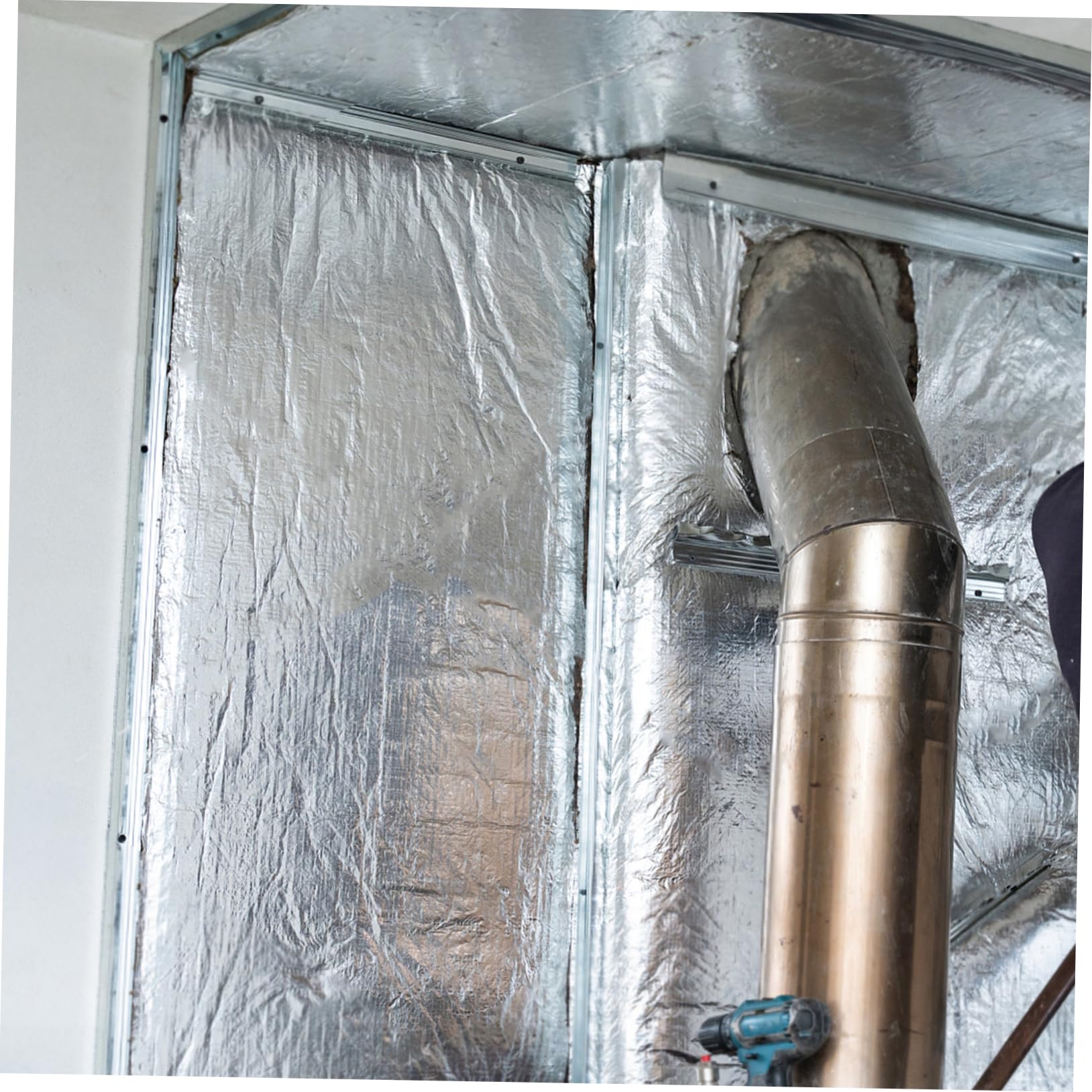 Mikikit 1 Roll Thermal Foil Barrier - Winter Window Insulation & Hot Water Heater Blanket for RV, Home, and Camping Use