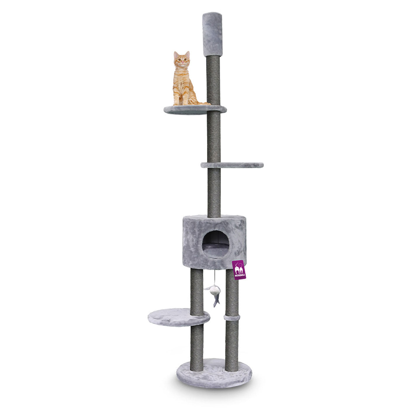 Premium 240cm Cat Tree for Large Cats - Kings & Queens Anna Cat Tower with Scratching Posts & Perches - Perfect for Indoor Play & Climbing for Your Feline Friend