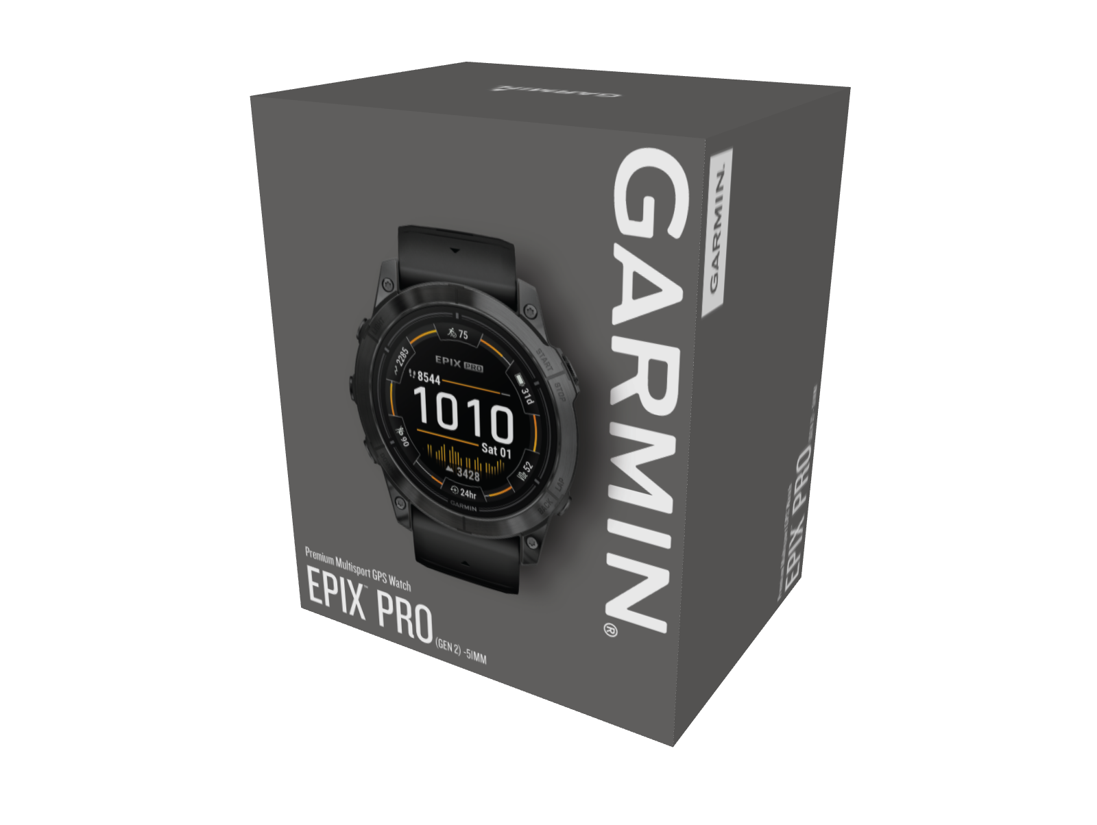 Garmin Epix Pro (Gen 2) Standard Edition 51mm Smartwatch - Slate Gray with Black Band for Fitness Tracking, Outdoor Adventures & Daily Wear