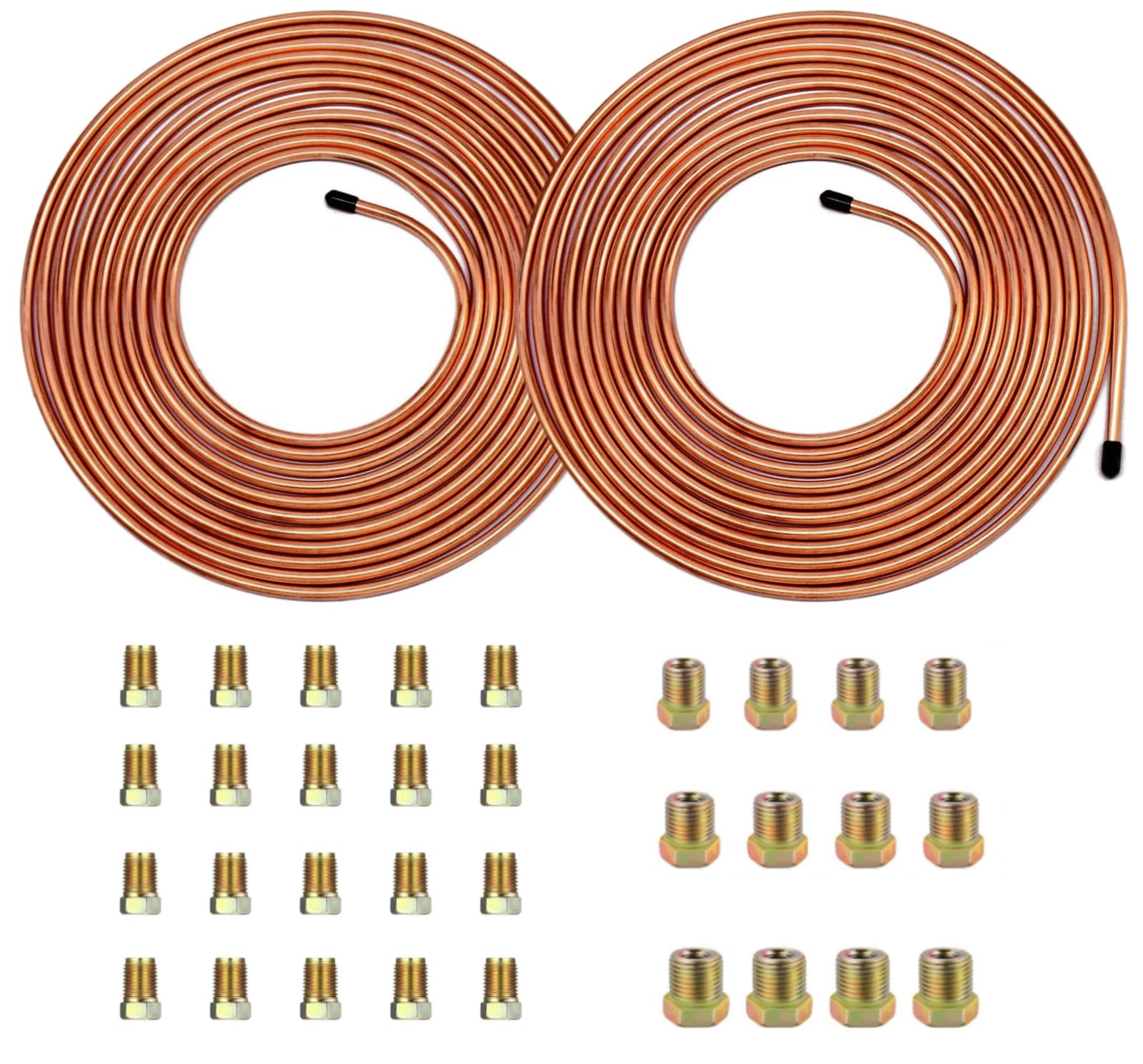 Copper Nickel Brake Line Kit - 25ft Tubing & 32 Fittings for Auto Repair