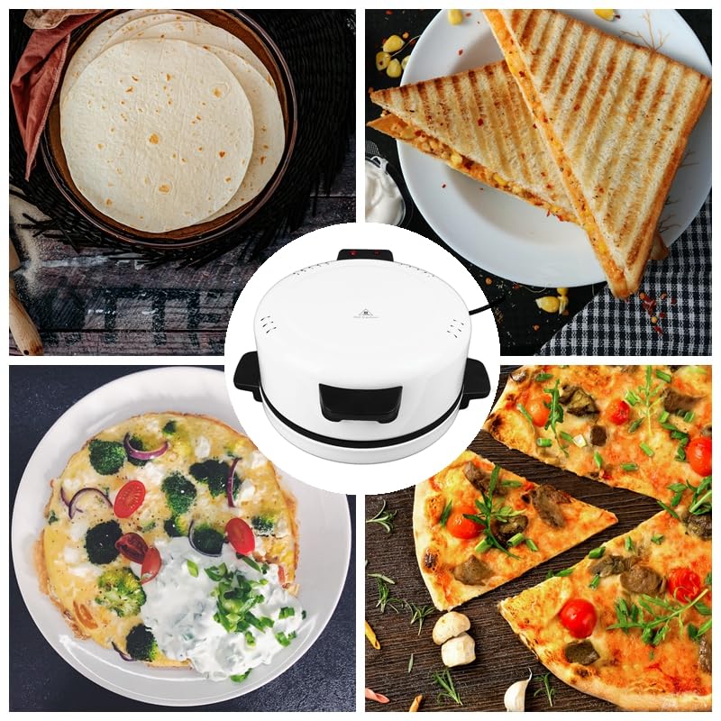 2000W Electric Pizza Oven - 12 Inch Countertop Pizza Maker for Indoor & Outdoor Use | Portable Pizza Grill & Bread Toaster | Perfect for Home, School, Camping & Parties | Commercial-Grade Kitchen Appliance for Steak & Pizza Making