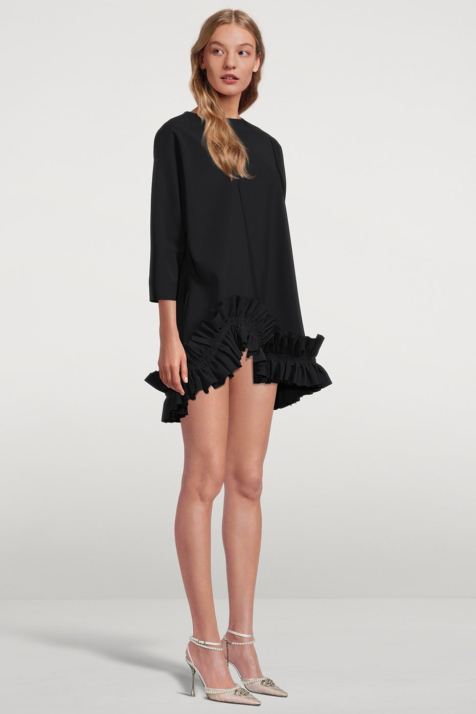 Greta Constantine Fougere Ruffle Trim Tunic Dress for Women | Elegant Flowy Blouse Top | Perfect for Office, Cocktail Parties & Date Nights