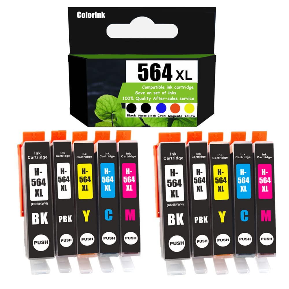 HP 564XL Compatible Ink Cartridges (10-Pack) - Replacement for DeskJet 3520, Officejet 4620, Photosmart 5520 & More | High-Quality Printing for Home & Office Documents, Photos, School Projects
