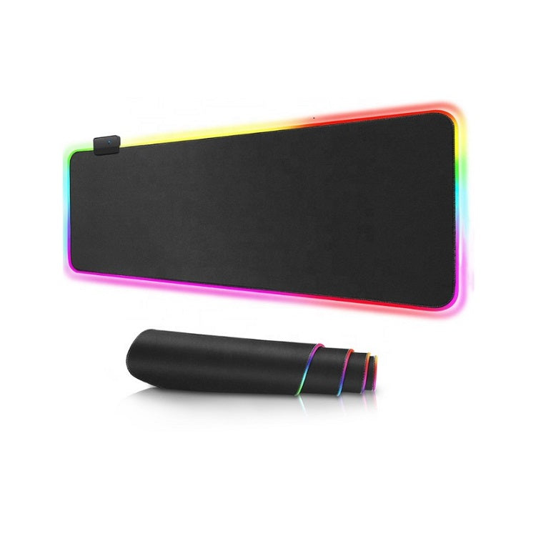 RGB LED Gaming Mouse Pad - Large Waterproof Non-Slip USB Mousepad (90x40cm/80x30cm/25x30cm) with 7 Color Lighting - Perfect for PC Gaming Setup, Office Work & Computer Desks