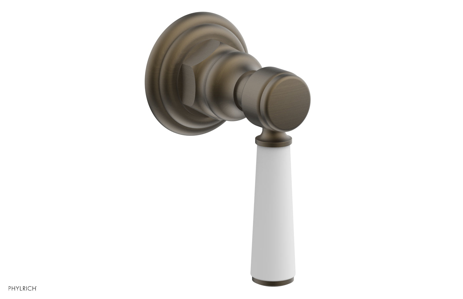 HEX TRADITIONAL/HENRI Volume Control Diverter Valve - Satin White Lever Handle (500-36) for Bathroom & Shower Fixtures