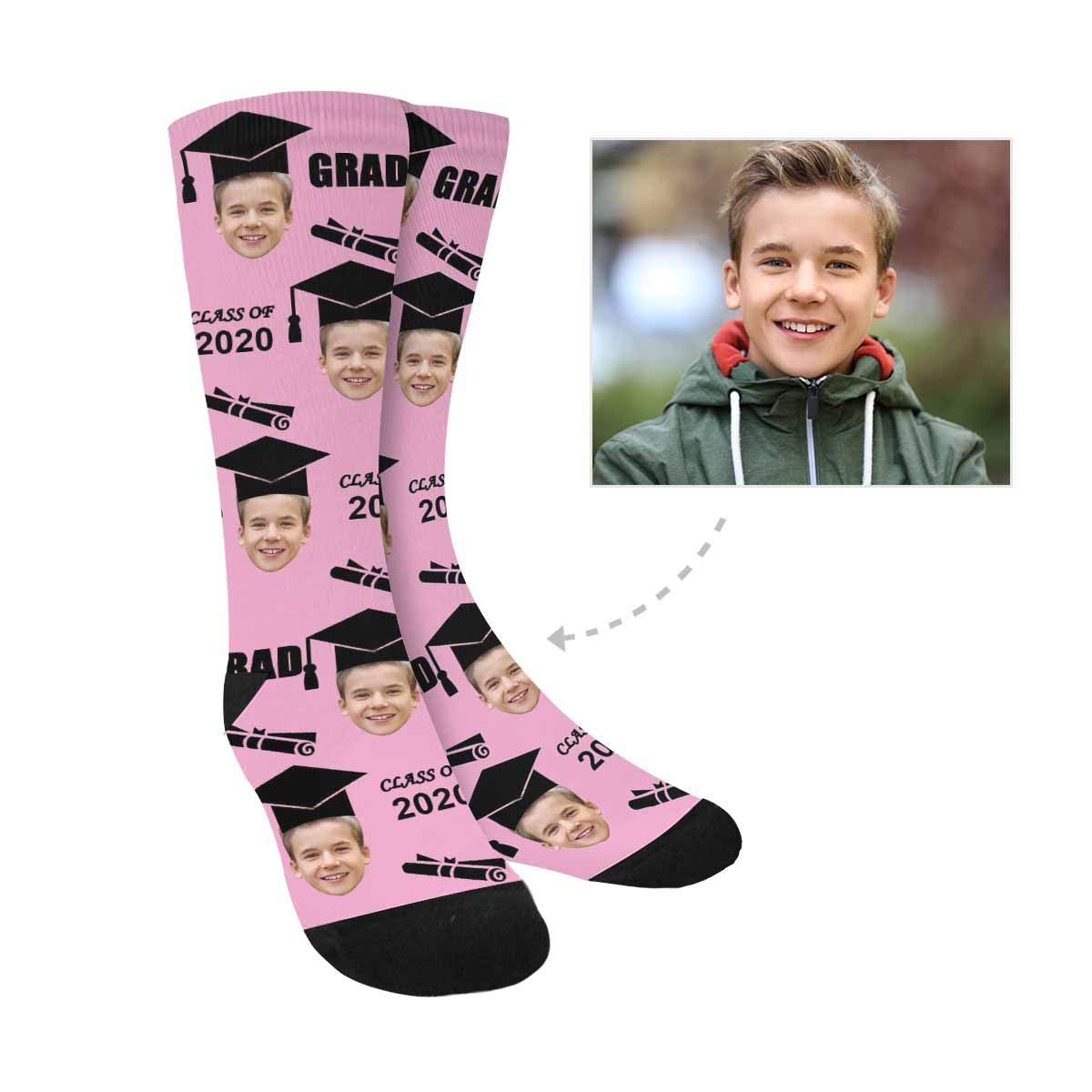 Custom Photo Socks - Personalized Graduation Gifts for Men & Women - Unique Face Printed Socks for Friends, Couples & Family - Perfect for Graduation Parties, Yearbook Memories & Special Occasions
