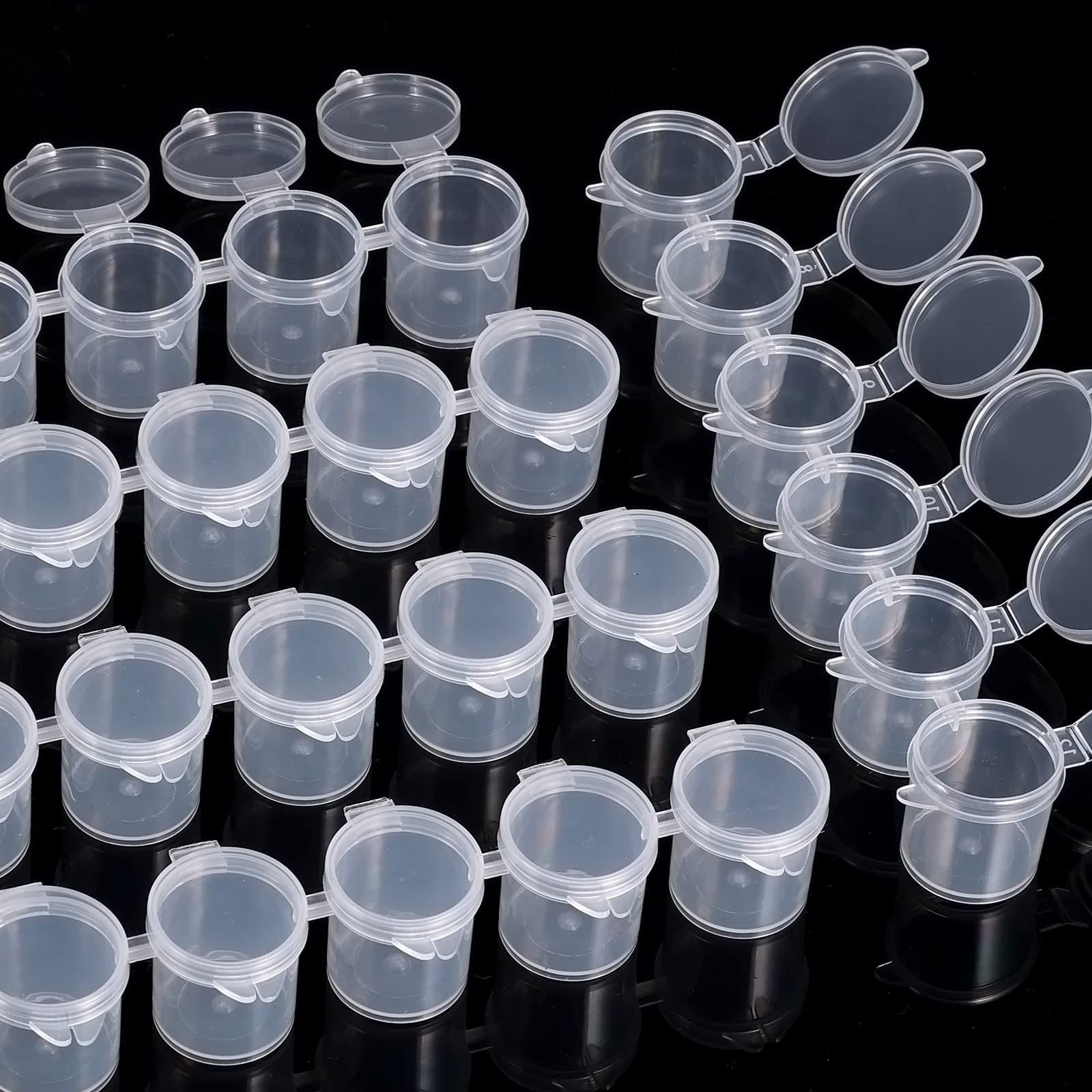 15ml/0.53oz Empty Clear Plastic Paint Strips & Paint Cups - 5 Strips (30 Pots) for Acrylic, Watercolor & Nail Polish - Perfect for Art Festivals, Painting Classes, DIY Crafts & Family Activities