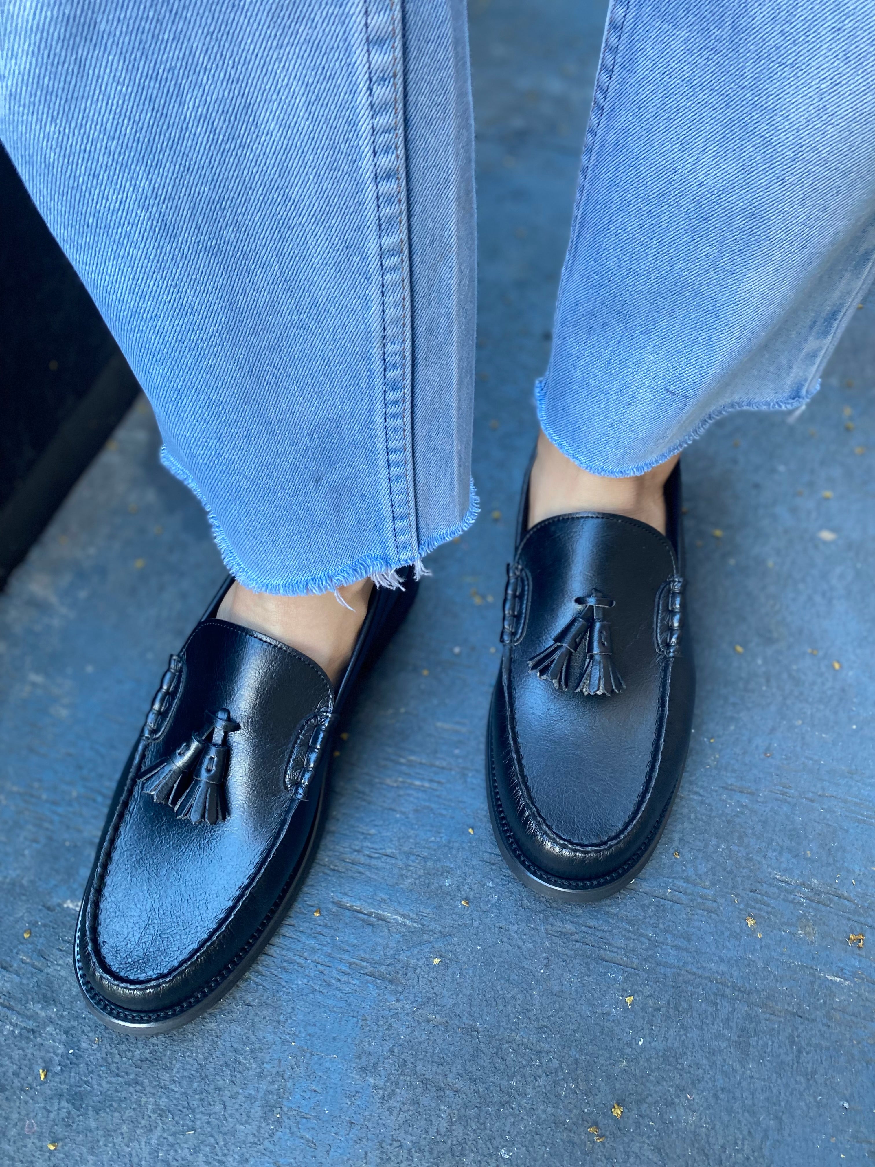 Novacas Black Finn Loafer Shoes - Classic Comfortable Slip-On Loafers for Men | Perfect for Business Casual, Office & Daily Wear