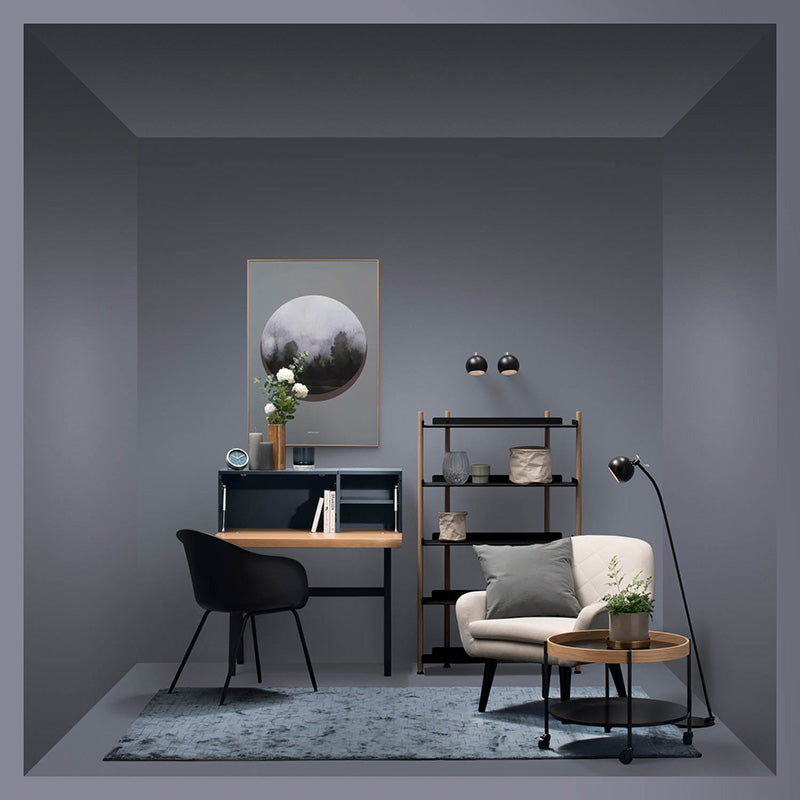 VALEN Study Desk 96cm Blue Space & Oak - Perfect for Home Office, Student Study & Small Space Workstation