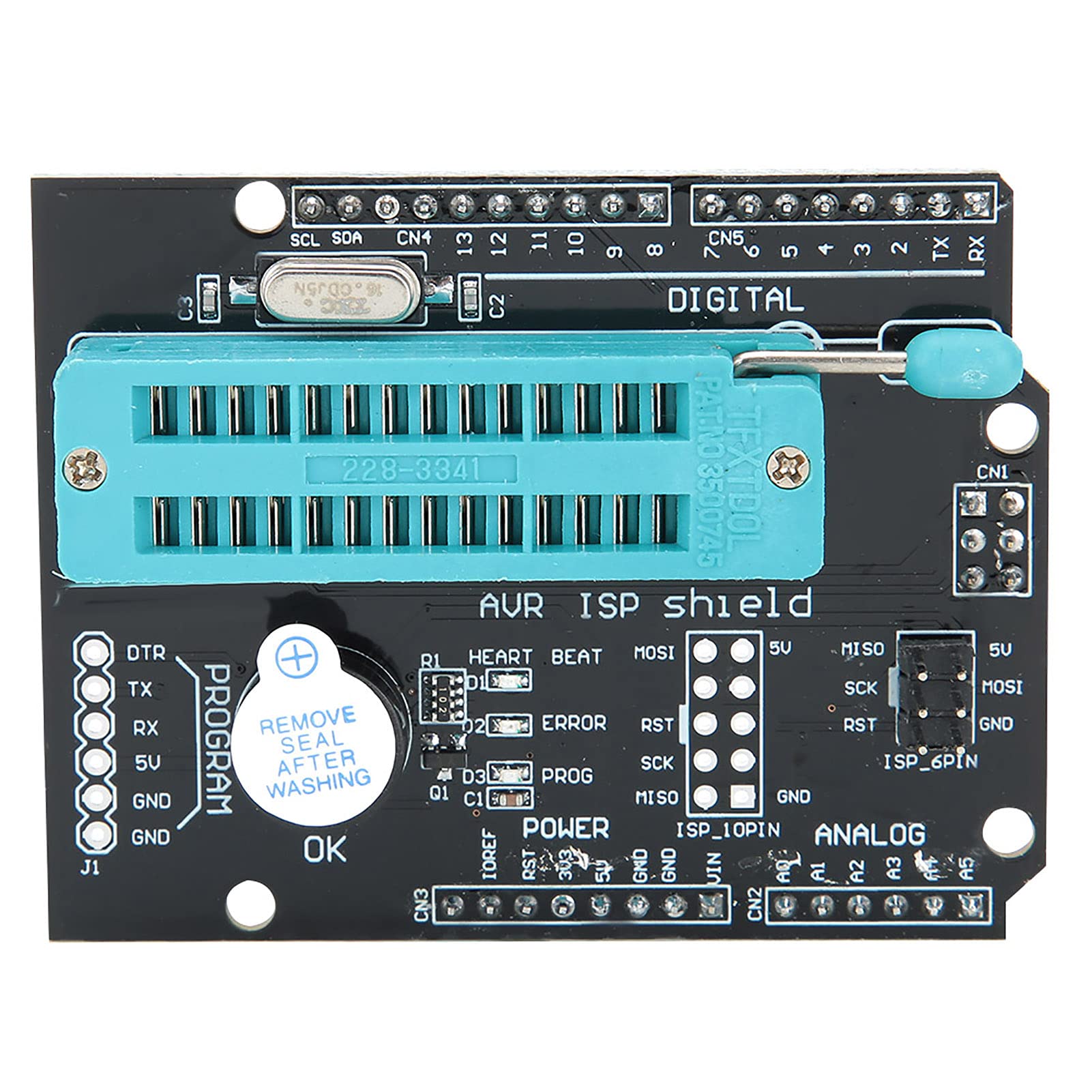 AVR ISP Programmer Expansion Board - Burn Bootloader Module with On-Board Buzzer & LED Indicators for Arduino Projects | DIY Electronics & Microcontroller Programming Tool