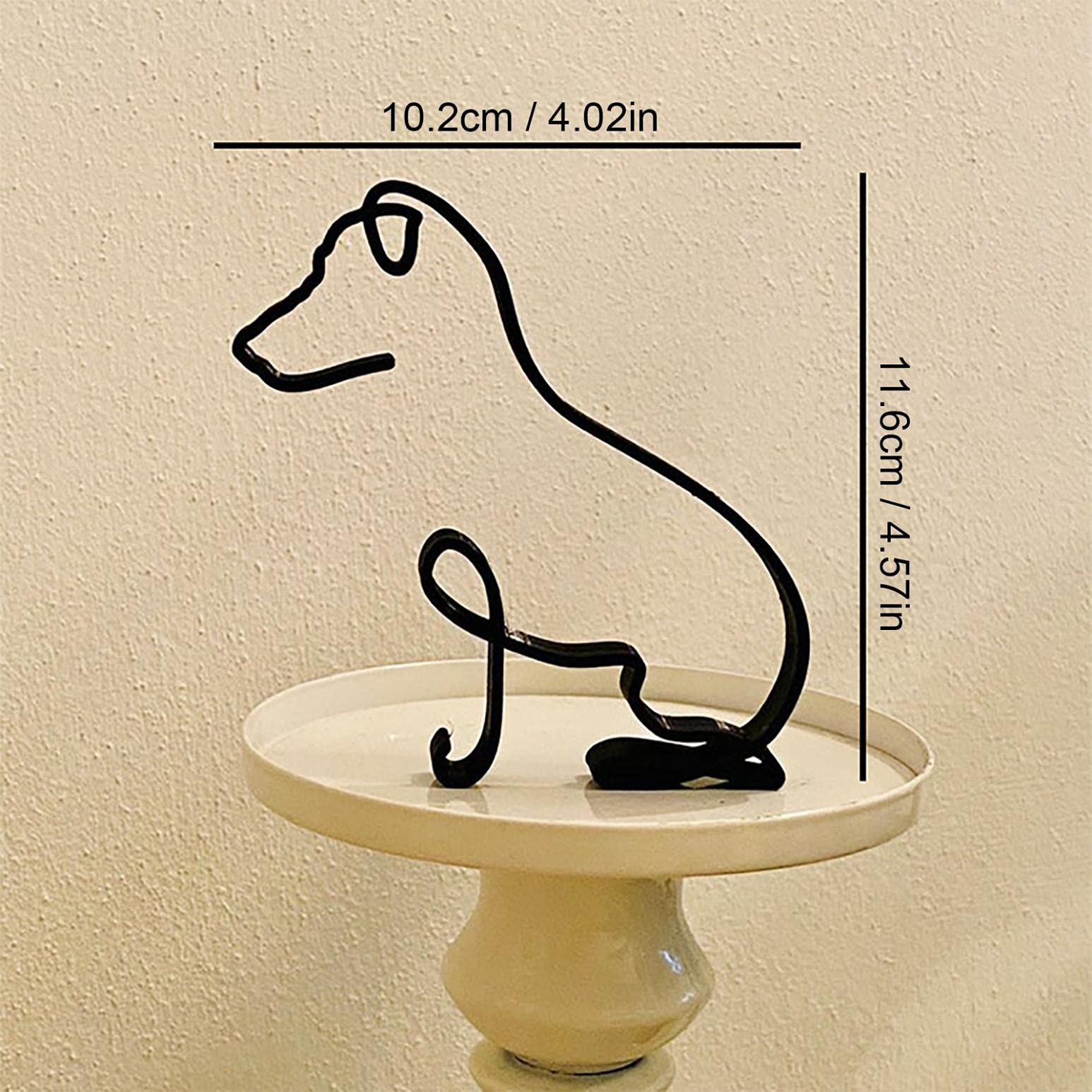Dirk41 Minimalist Metal Dog Wall Sculpture - Abstract Geometric Wire Art Statue for Home Decor | Modern Living Room, Bedroom & Office Wall Art Decorations