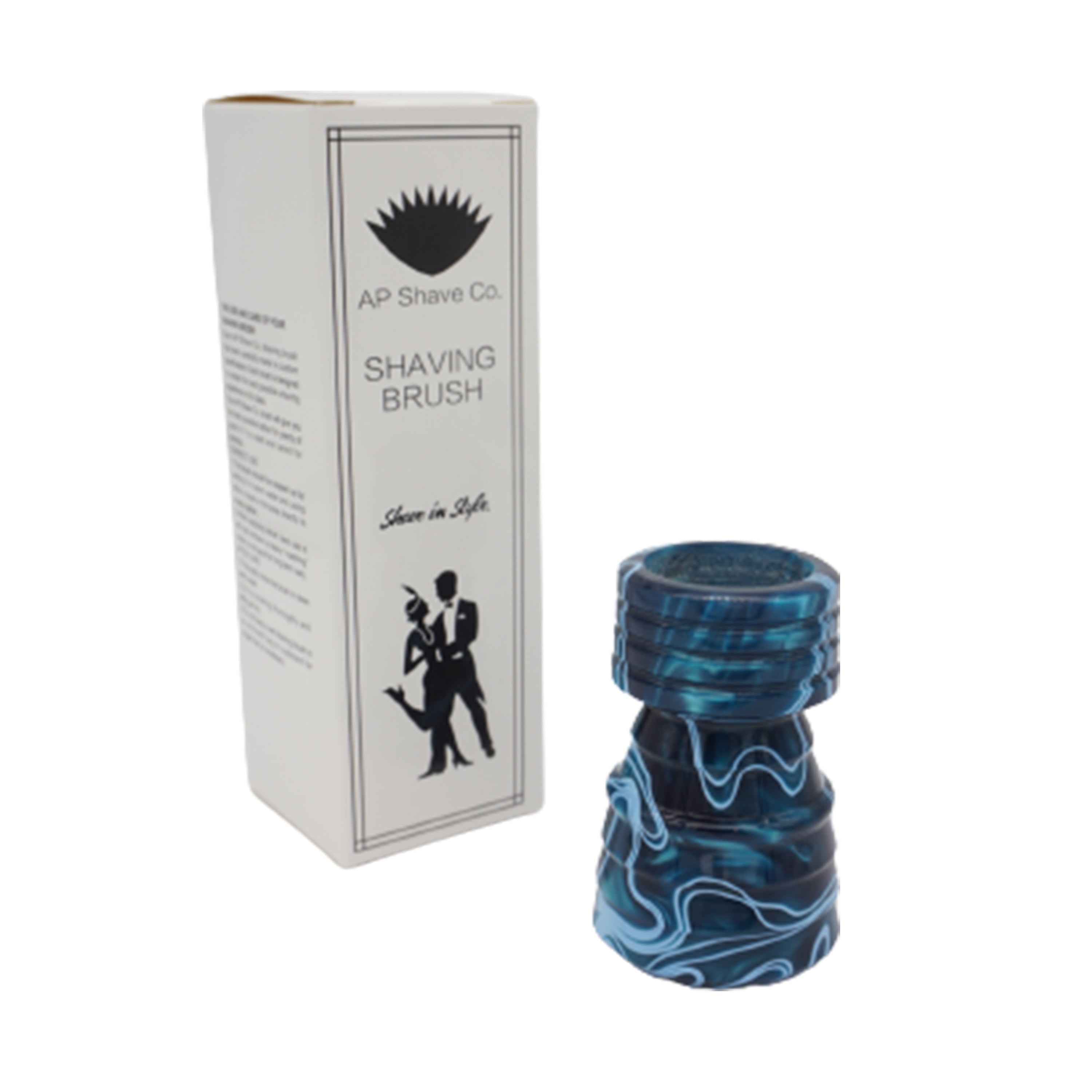 Premium Ocean Waves Handcrafted Shaving Brush Handle - Fits 24mm & 26mm Knots - Perfect for Wet Shaving & Grooming Gifts - Luxury Bathroom Accessory for Men