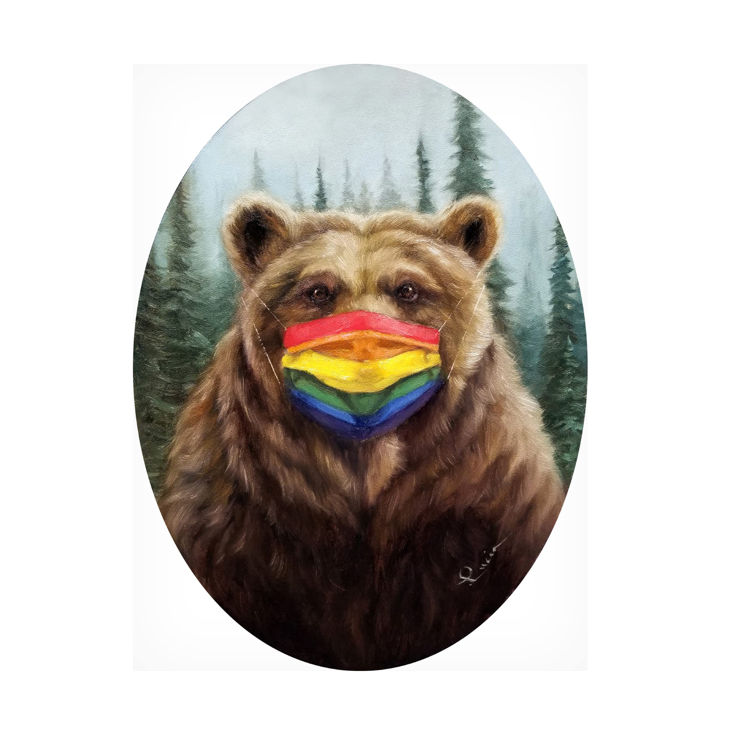 Bear Pride Canvas Art Print by Lucia Heffernan - Wildlife Animal Wall Decor for Living Room, Bedroom & Office - Trademark Fine Art Collection