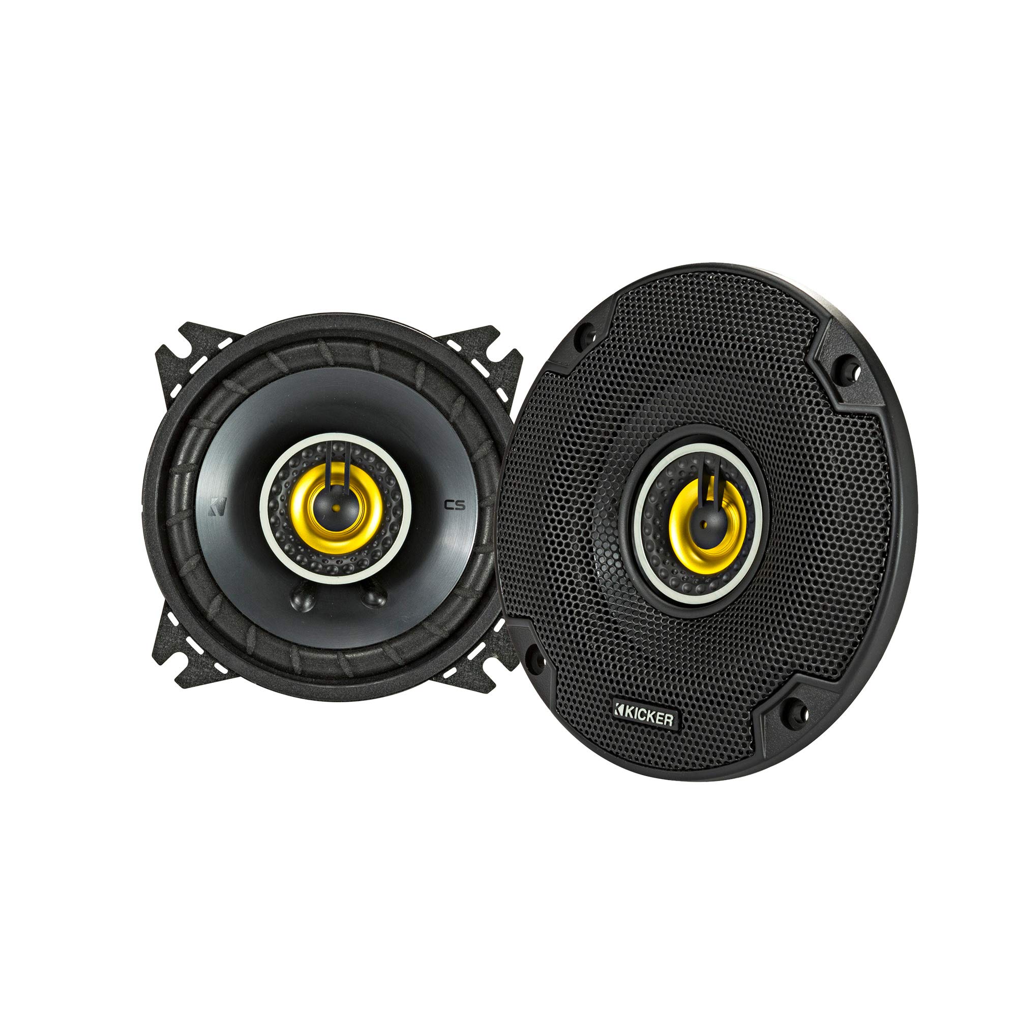 Kicker 46CSC44 - 2 Pairs of CS-Series CSC4 4-Inch (100mm) 4-Ohm Coaxial Car Speakers - Perfect for Car Audio Upgrades, Marine & Off-Road Vehicles