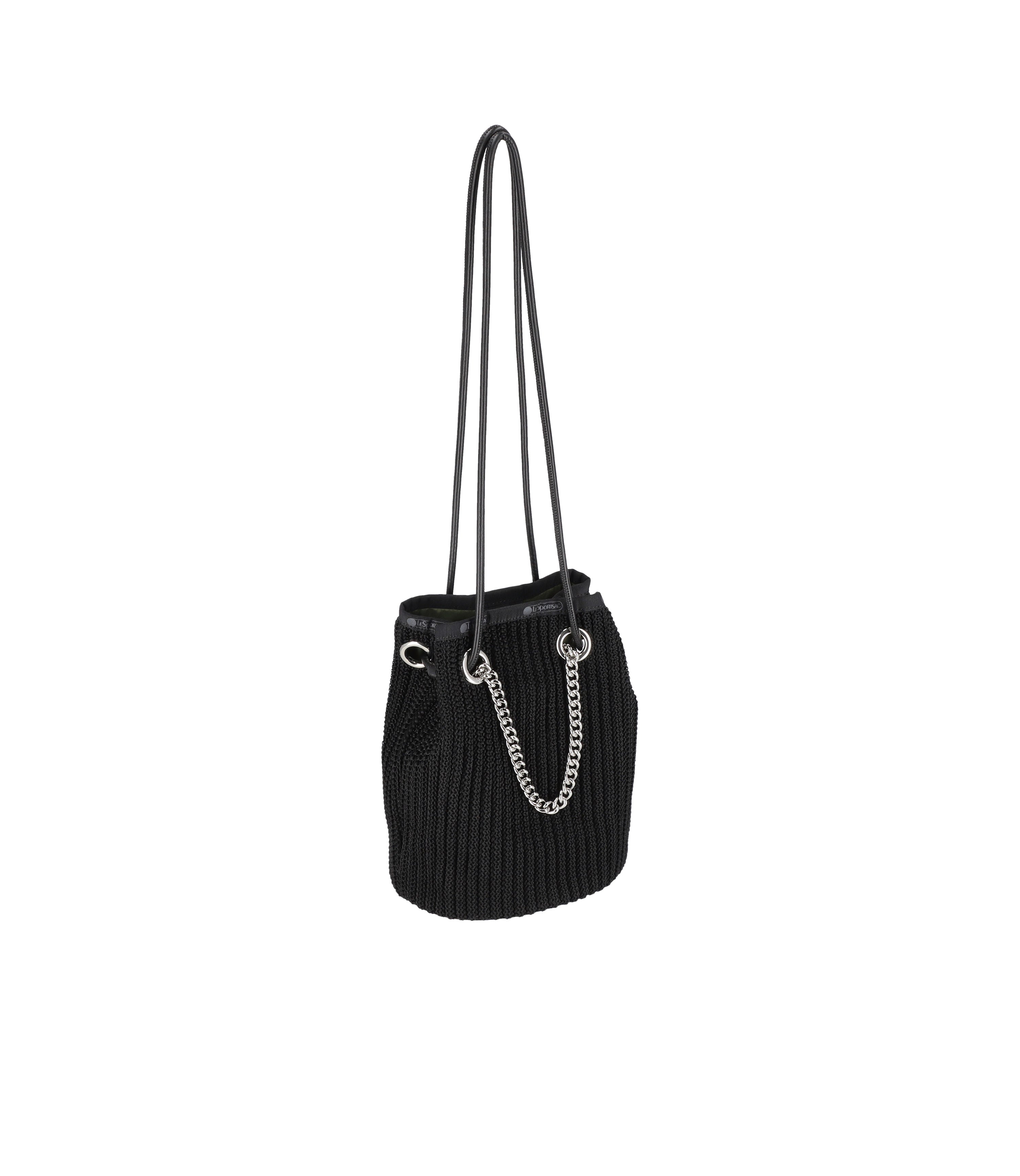 Crochet Small Bucket Bag with Chain Strap - Stylish Handmade Crossbody Purse for Women, Perfect for Shopping, Beach & Everyday Use
