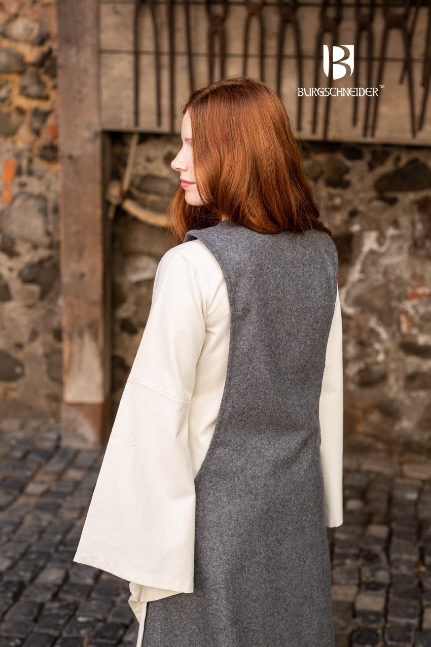 Premium Wool Surcoat Albrun Grey - Medieval Renaissance Costume for LARP, Cosplay & Historical Reenactment