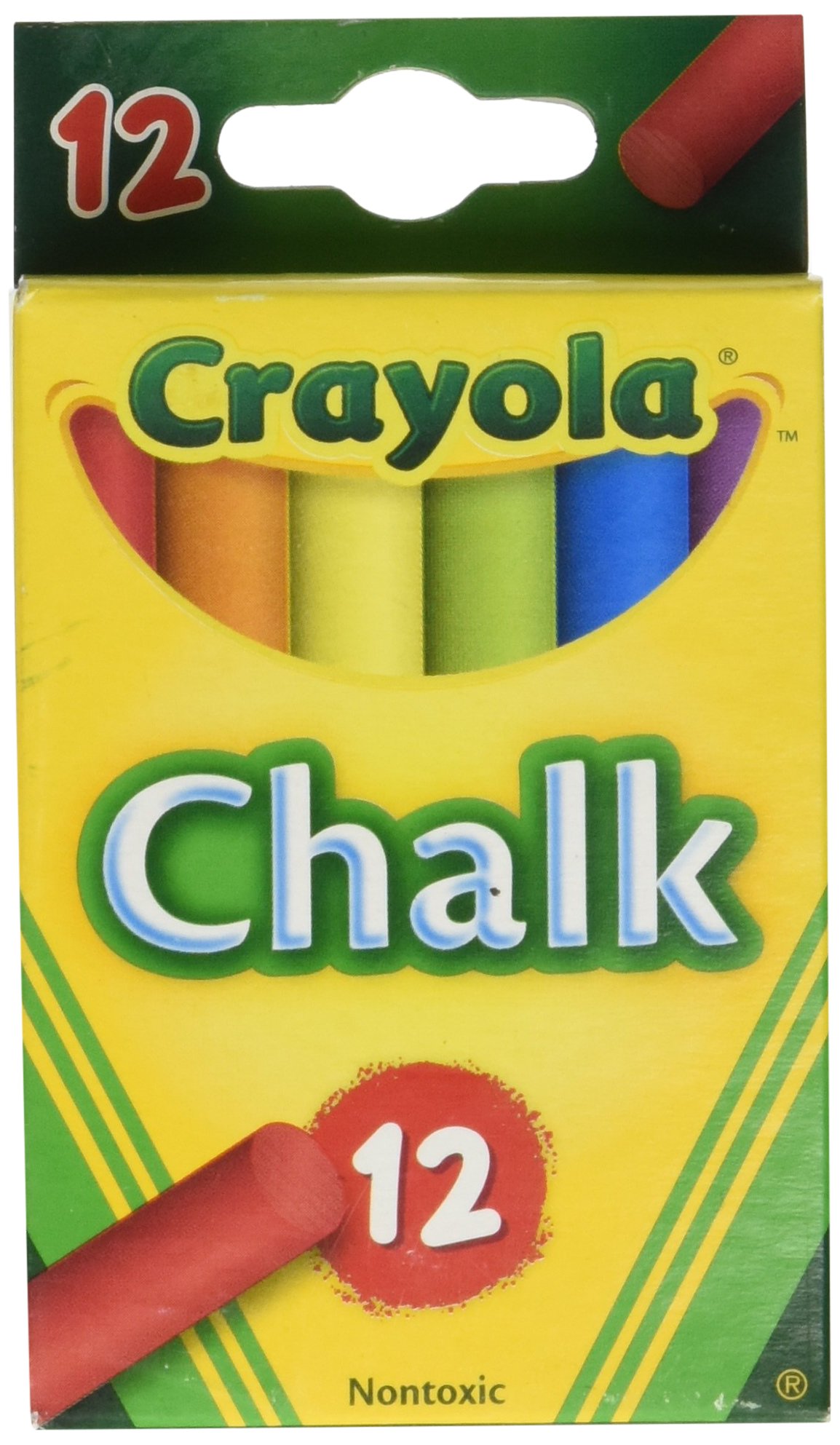 Crayola Non-Toxic Colored Chalk - 12 Vibrant Assorted Colors in a Box - Perfect for Sidewalk Art, Classroom Activities & Kids Outdoor Play