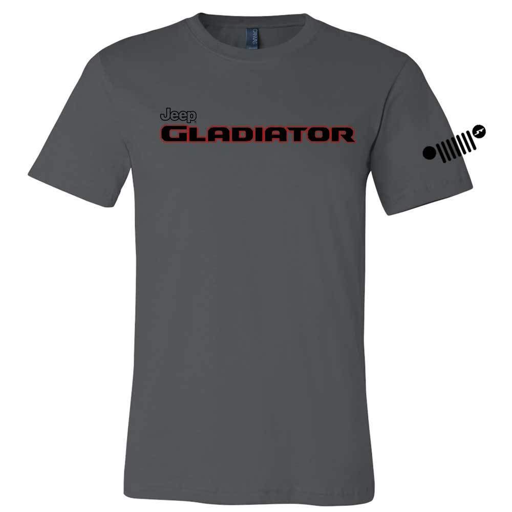 Jeep Gladiator Graphic T-Shirt for Men - 100% Cotton Comfort Fit Tee in Slate Red & Black - Perfect for Off-Road Adventures & Casual Wear