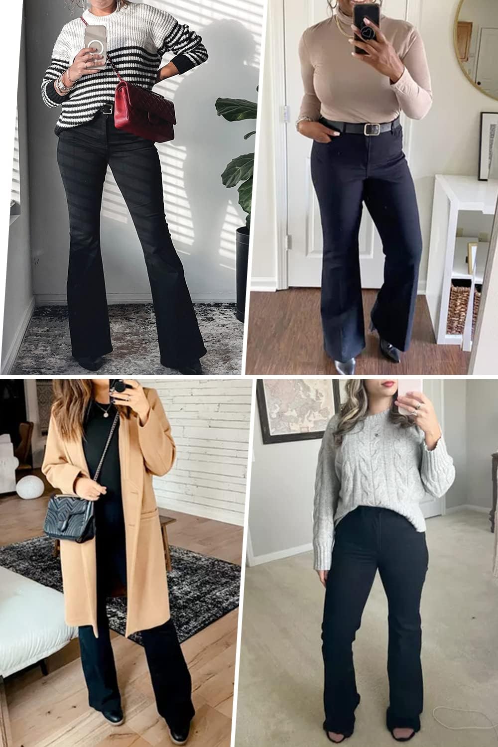 Women's High Waisted Bootcut Bell Bottom Jeans - KDF Flare Stretch Slimming Denim Pants for Casual Wear & Night Out