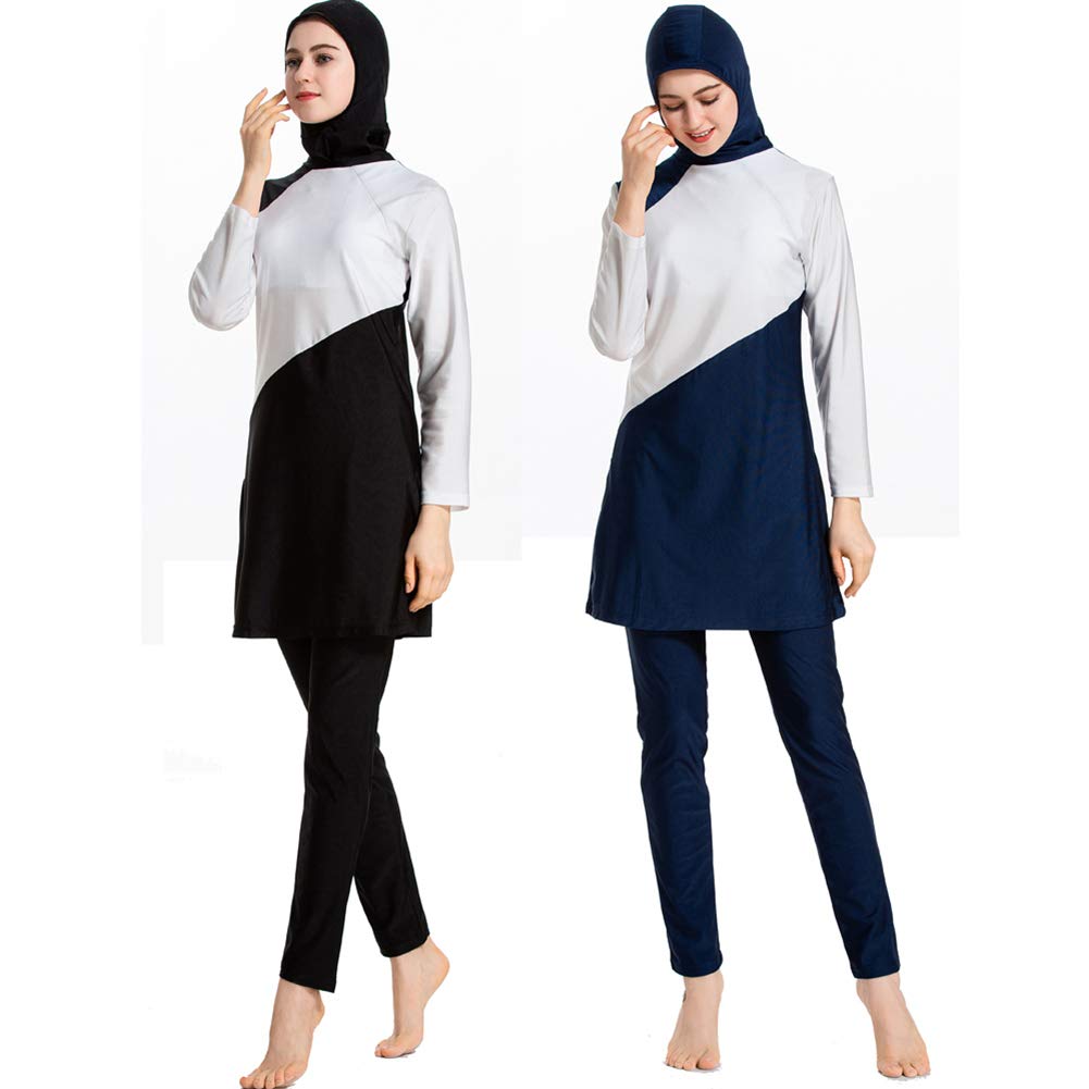 **ShuoBeiter Modest Full-Cover Muslim Swimwear for Women - Long Sleeve Burkini with Hijab, Plus Size Islamic Swimwear - Perfect for Beach, Pool & Water Sports**