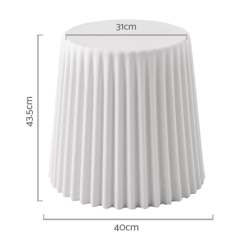2-Pack White Plastic Cupcake Bar Stools - Durable & Stylish Foot Stools for Kitchen, Breakfast Nook, or Home Bar Decor