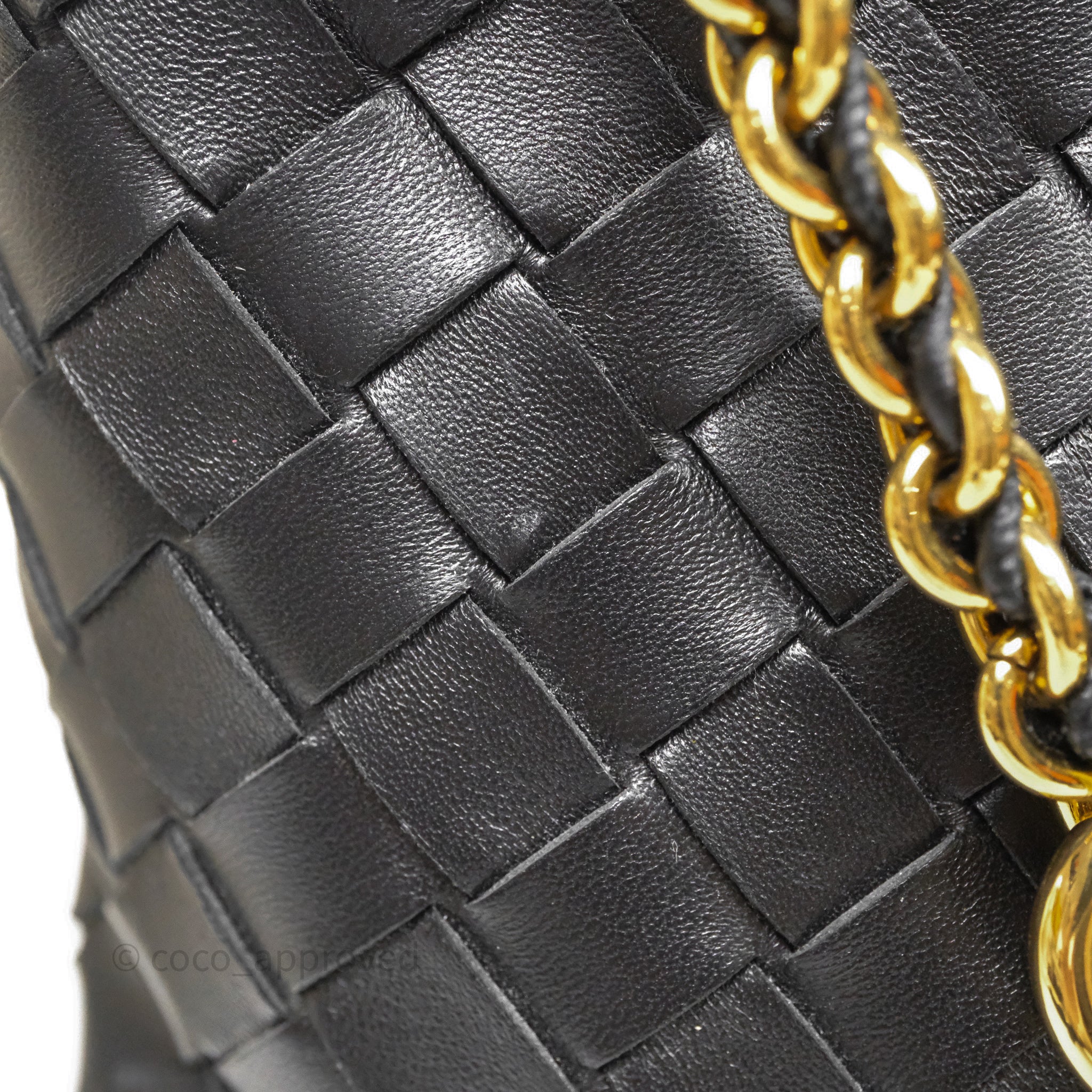 Bottega Veneta Small Andiamo Bag Black Intrecciato Lambskin Leather Crossbody Purse for Women | Luxury Designer Handbag for Work, Travel & Evening Events