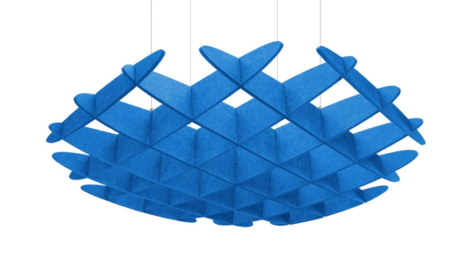 3D Acoustic Ceiling Waffle Cloud Panel - Large Size Lagoon Blue Sound Absorbing Foam by Uplift Desk | Perfect for Office, Home Studio & Classroom Noise Reduction