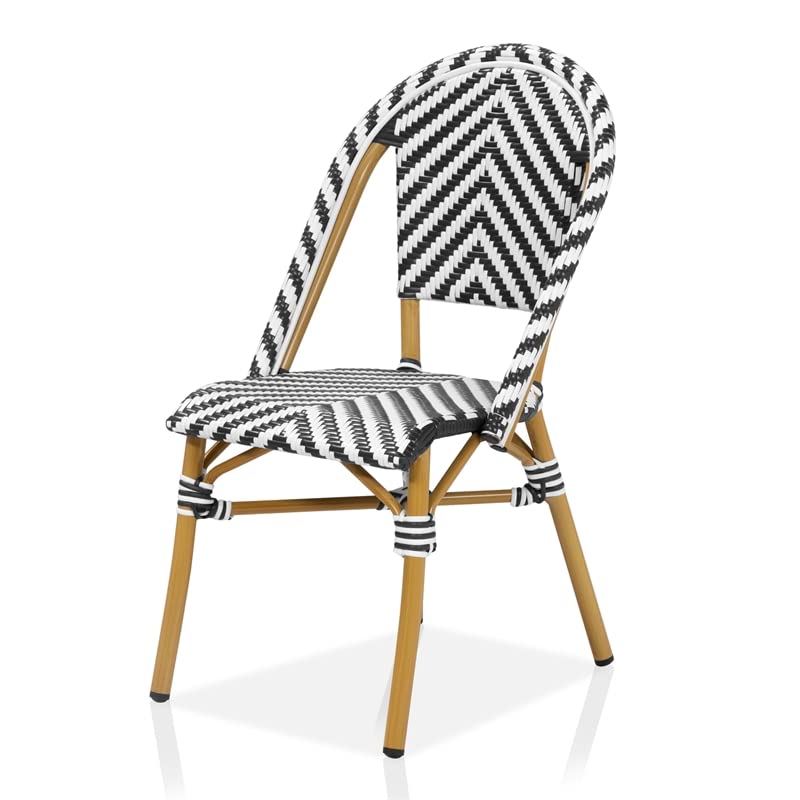 Acti Modern Black Aluminum Patio Dining Chair - Outdoor Furniture for Garden, Poolside, and Backyard Relaxation