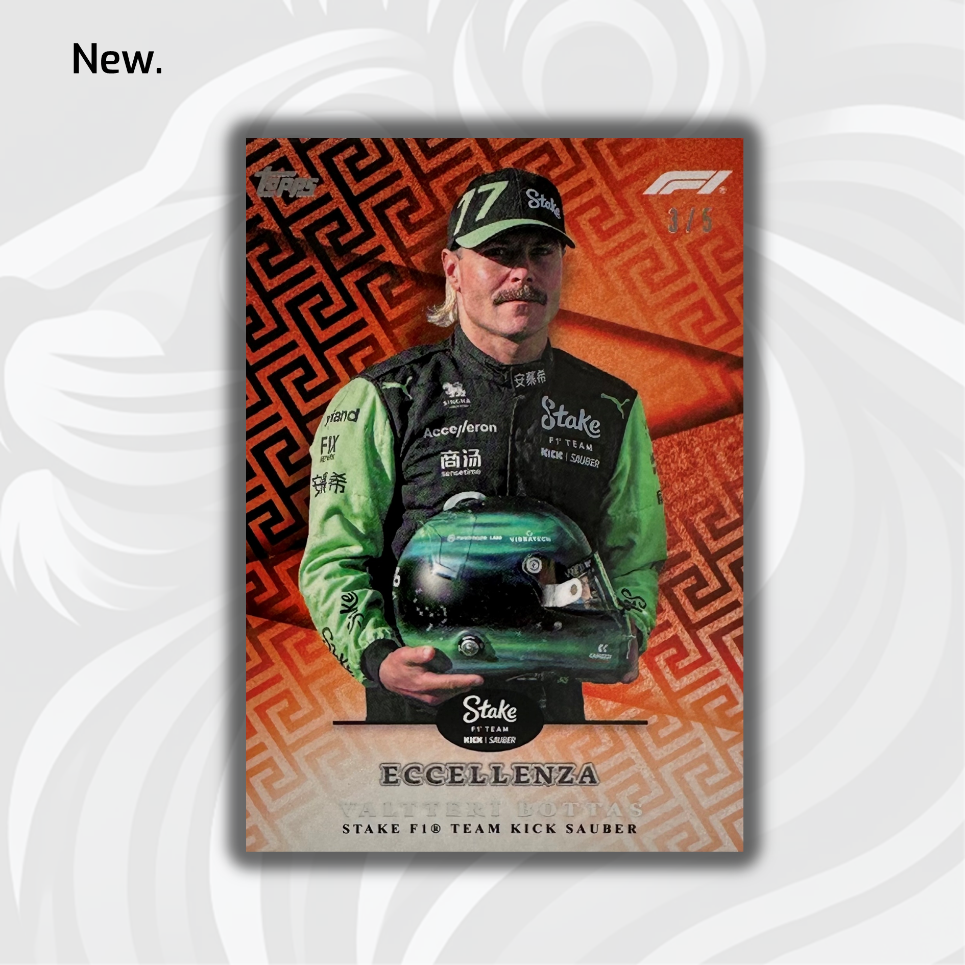 2024 Topps Eccellenza F1 Valtteri Bottas Orange Driver Card - Perfect for F1 Collectors and Racing Fans