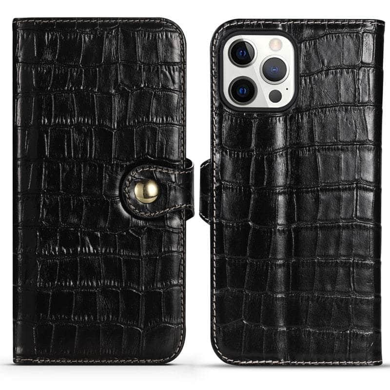 Genuine Leather iPhone 13 Mini Case - Natural Cowhide Full Edge Protection - Slim Fit & Durable Cover for Everyday Use & Business Professionals