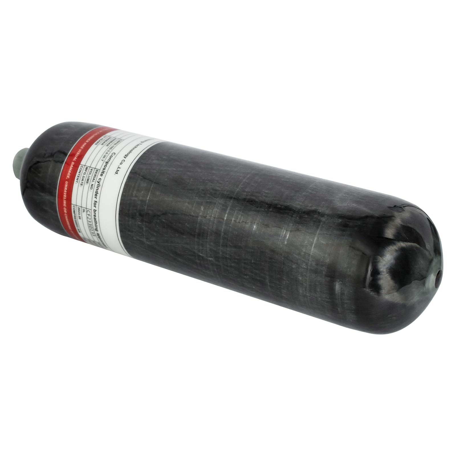 TUXING 4500Psi PCP High Pressure Air Tank - 3L Carbon Fiber Composite Cylinder, CE Approved for Paintball, Diving & Scuba (Empty Bottle, M18x1.5 Thread) - Perfect for Outdoor Sports & Emergency Air Supply
