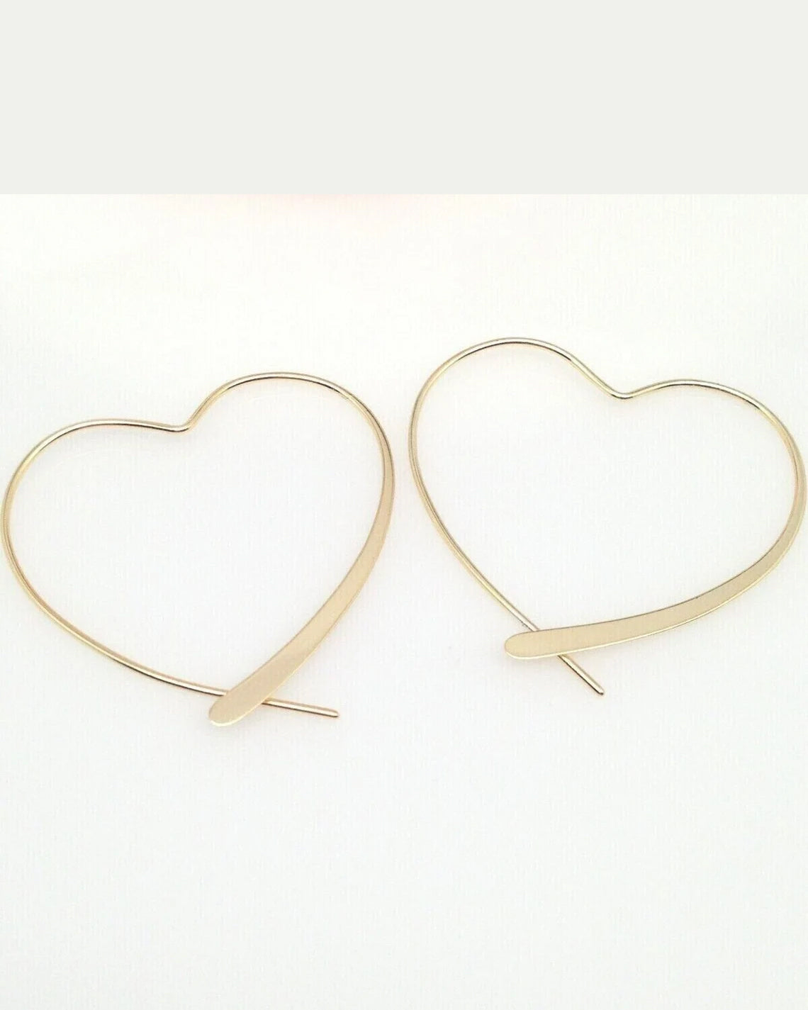 Rorie Heart Threader Hoops - Dainty Gold Earrings for Women, Minimalist Heart-Shaped Threader Earrings for Everyday Wear | Perfect for Date Night, Office & Casual Outfits