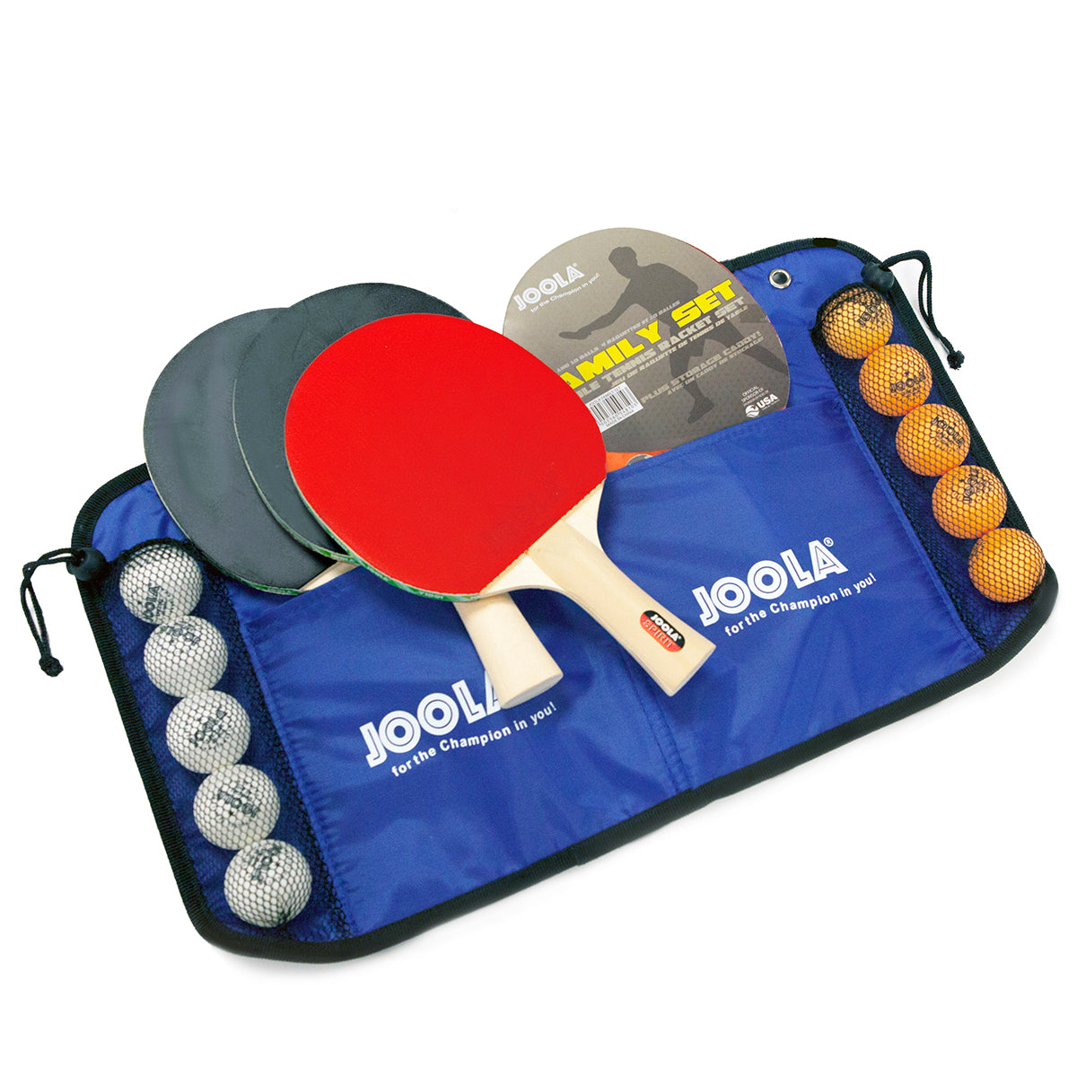 JOOLA Premium Table Tennis Paddles & Balls Set - 4 Player Family Ping Pong Kit for Indoor/Outdoor Fun, Tournaments & Backyard Games