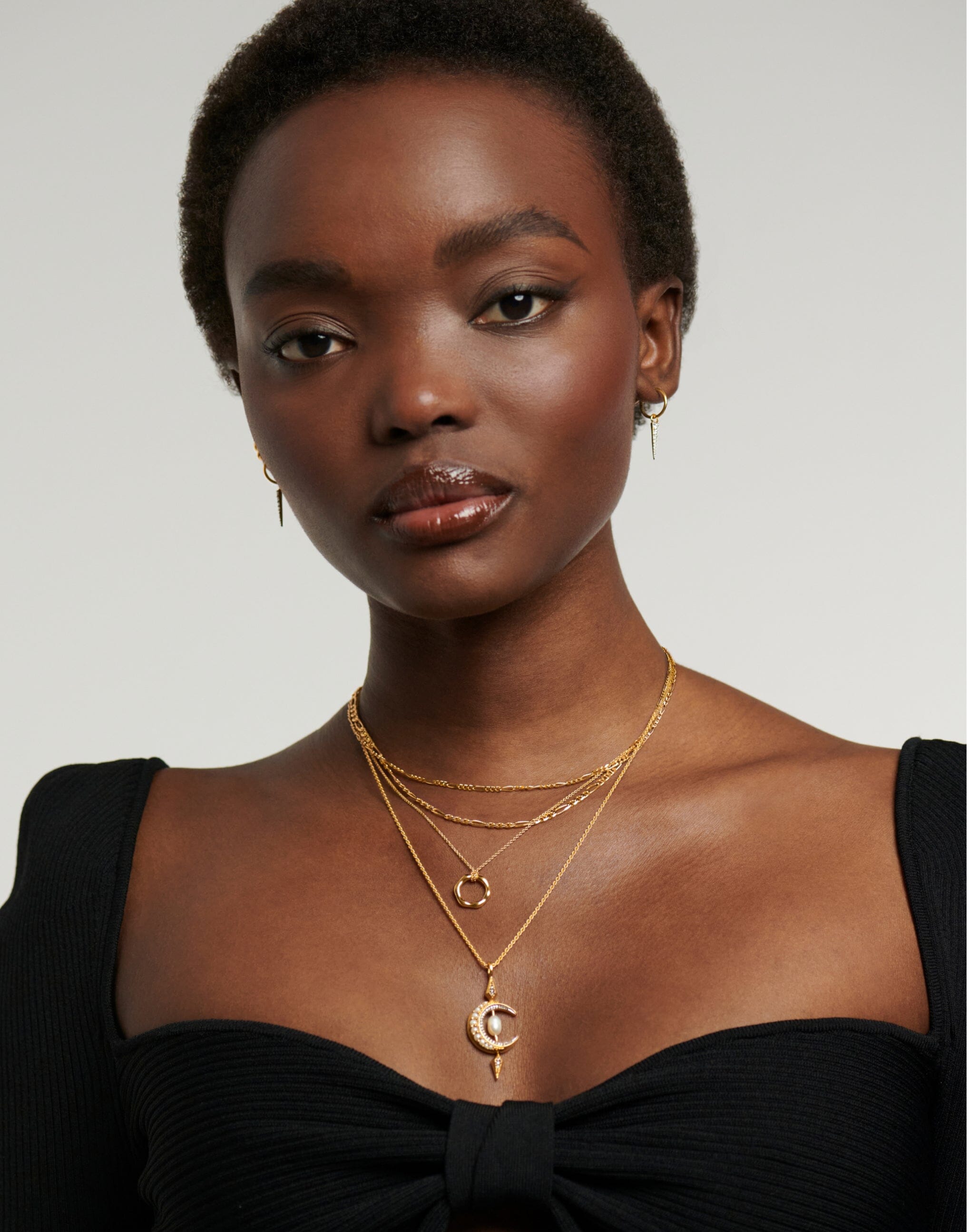 Harris Reed Crescent Moon Pearl Necklace - 18k Gold Vermeil & Genuine Pearl Jewelry for Women | Elegant Layering Necklace for Date Night, Wedding, or Special Occasions