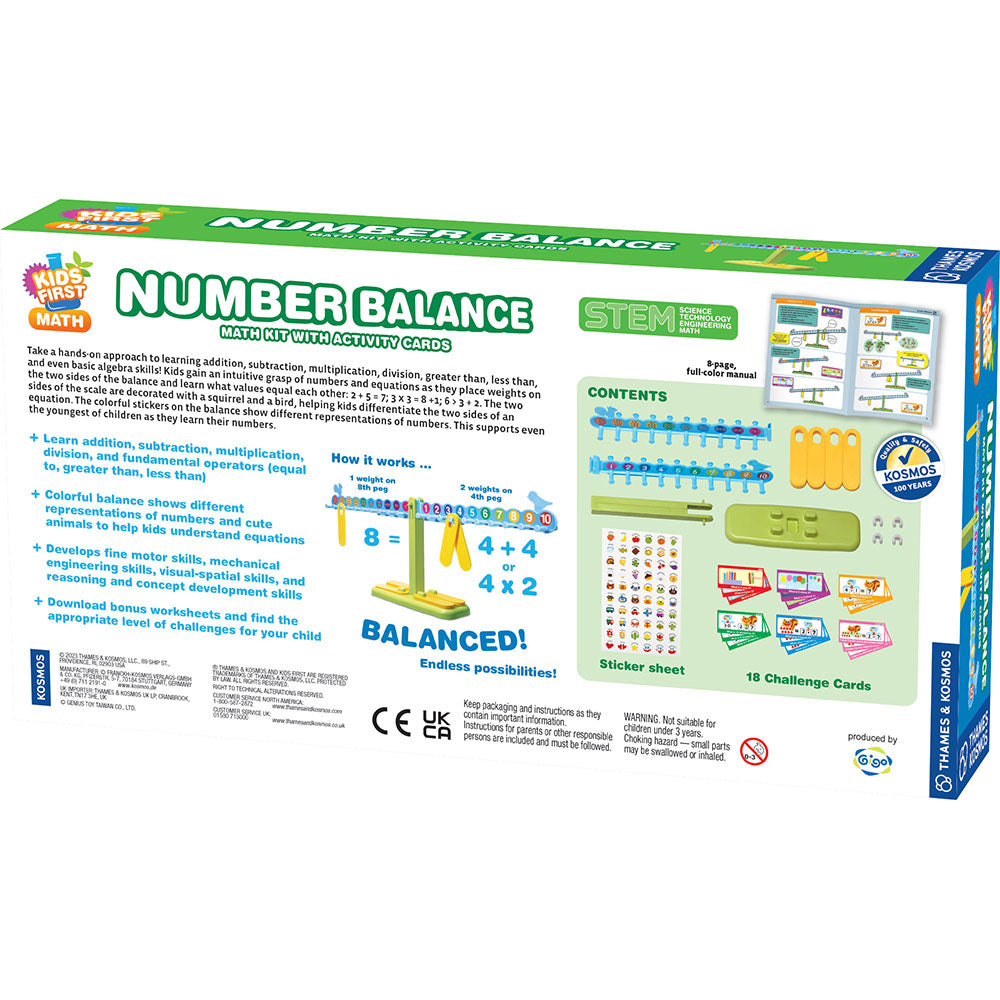 Kids First Math: Number Balance - Educational Toy for Early Math Learning | Perfect for Homeschooling & Classroom Activities