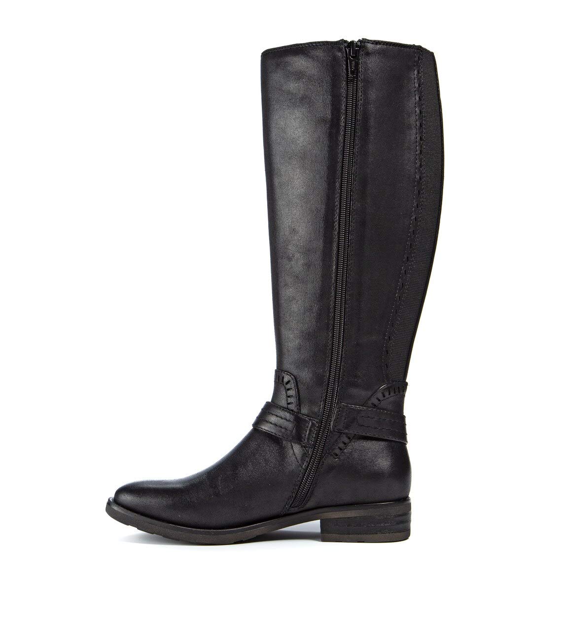 BareTraps Women's Abram Laser Cut Mixed Media Riding Boots - Black, Size 8 Medium (B,M) | Stylish & Comfortable Equestrian Boots for Casual Wear, Horseback Riding & Fall Fashion