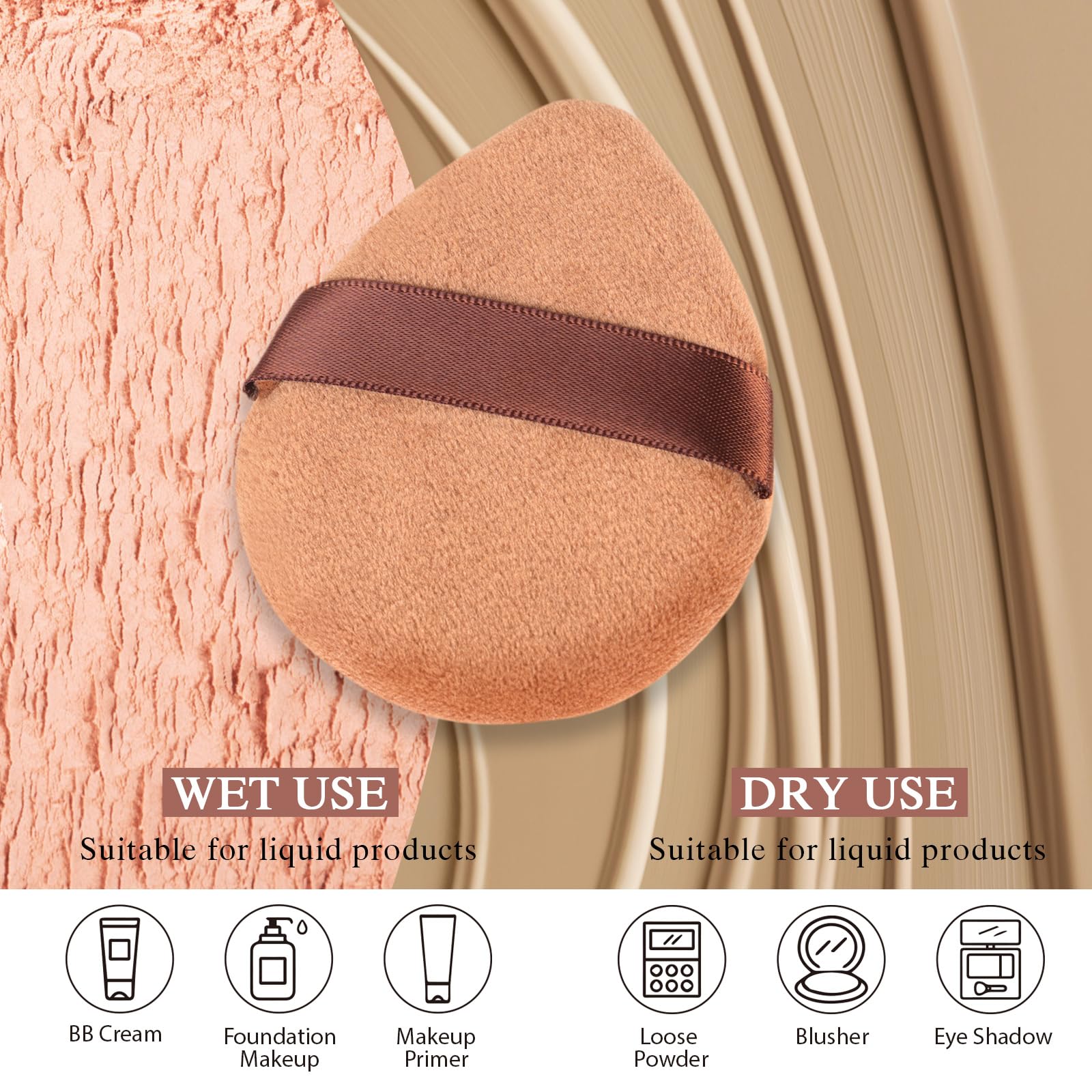 **Triangle Powder Puff for Face - Soft Beauty Blender Sponge with Halo Glow, Perfect for Flawless Makeup Application - Ideal for Liquid, Powder & Cream Foundation**