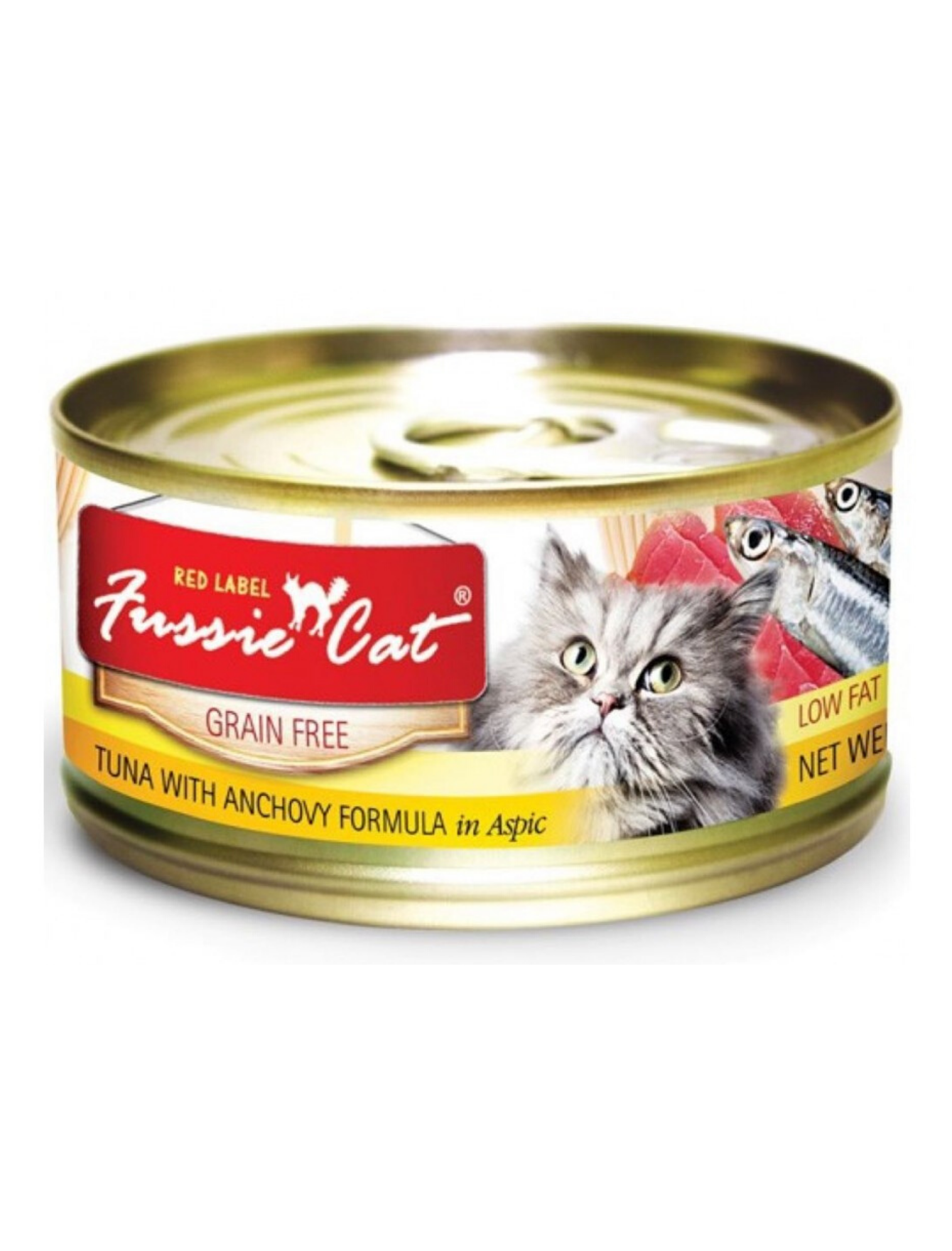 Premium Fussie Cat Red Label Tuna with Anchovy Wet Cat Food - 80g Pack, Grain-Free Protein Rich Meal for Adult Cats - Perfect for Picky Eaters & Indoor Cats