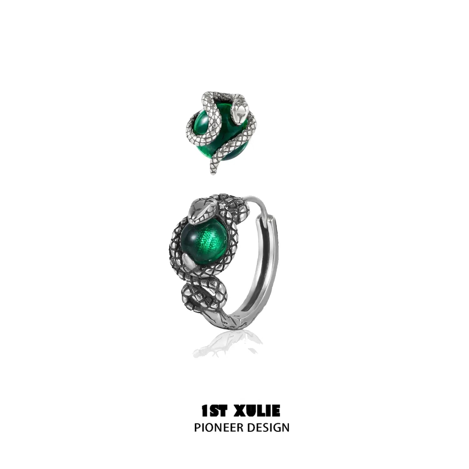 green earrings B