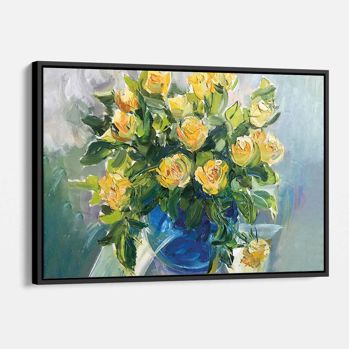 Yellow Roses Wall Art Canvas Print - Modern Floral Home Decor for Living Room, Bedroom & Office - 9398